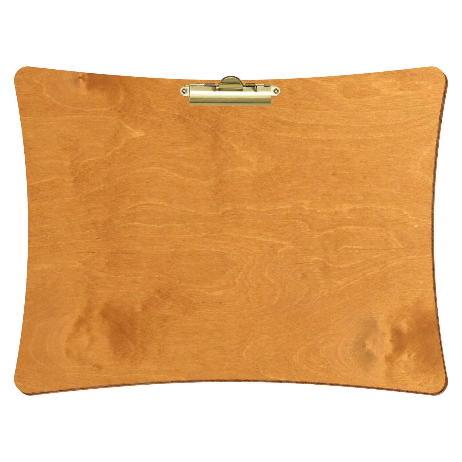 Bütic Holz-Klemmbrett konkav -Farbe Birnbaum- A3 querkant mit goldener Zahnklemme