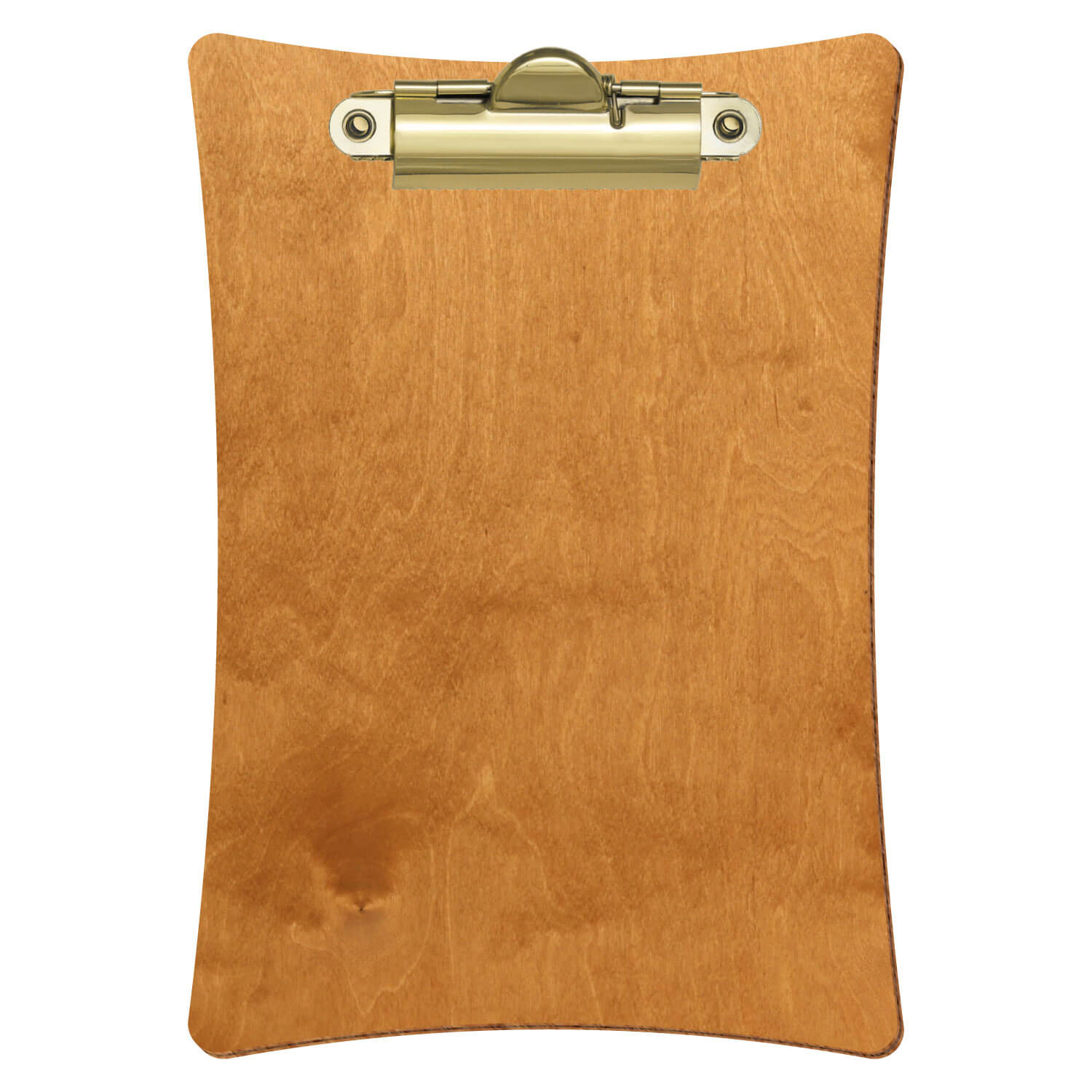 Bütic Holz-Klemmbrett konkav -Farbe Birnbaum- A6 hochkant mit goldener Zahnklemme