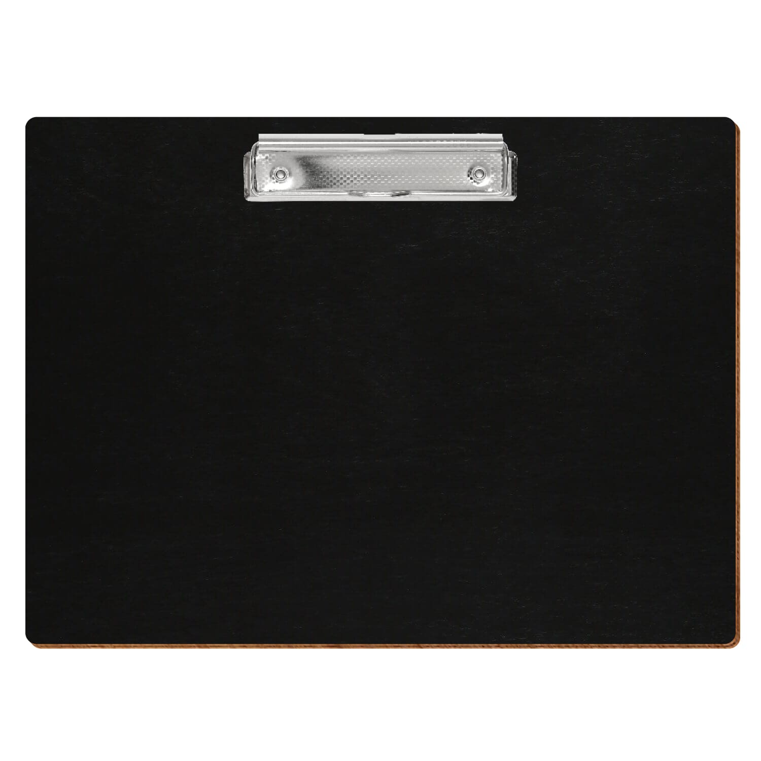 Klemmbrett Standardform Schwarz A4 querkant Bügelklemme silber carbon