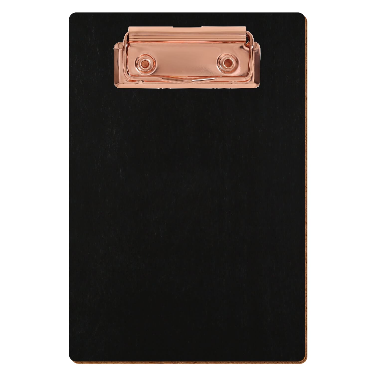 Klemmbrett Standardform Schwarz A6 hochkant Bügelklemme roségold
