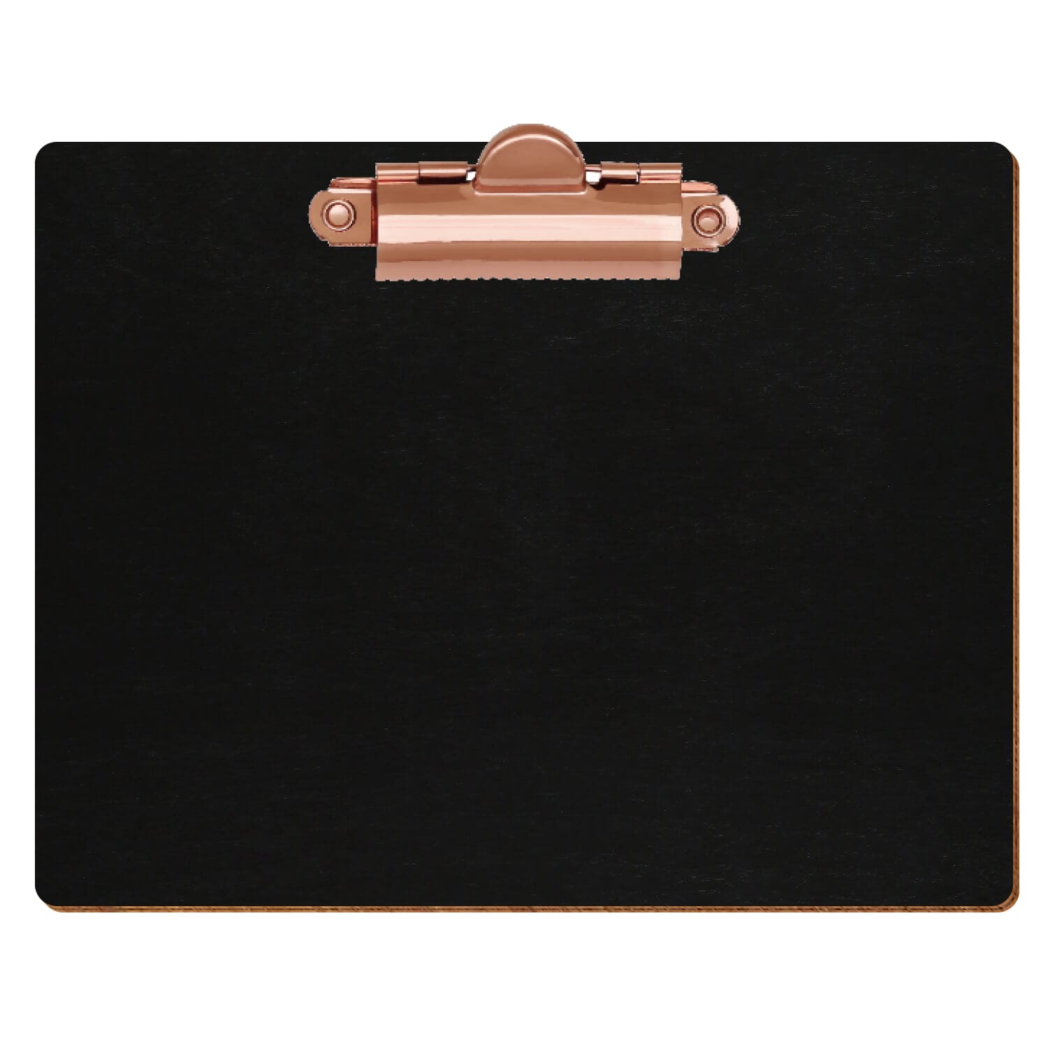 Klemmbrett Standardform Schwarz A6 querkant Zahnklemme roségold