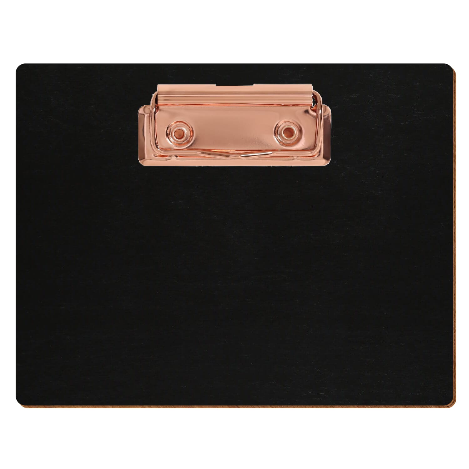 Klemmbrett Standardform Schwarz A6 querkant Bügelklemme roségold