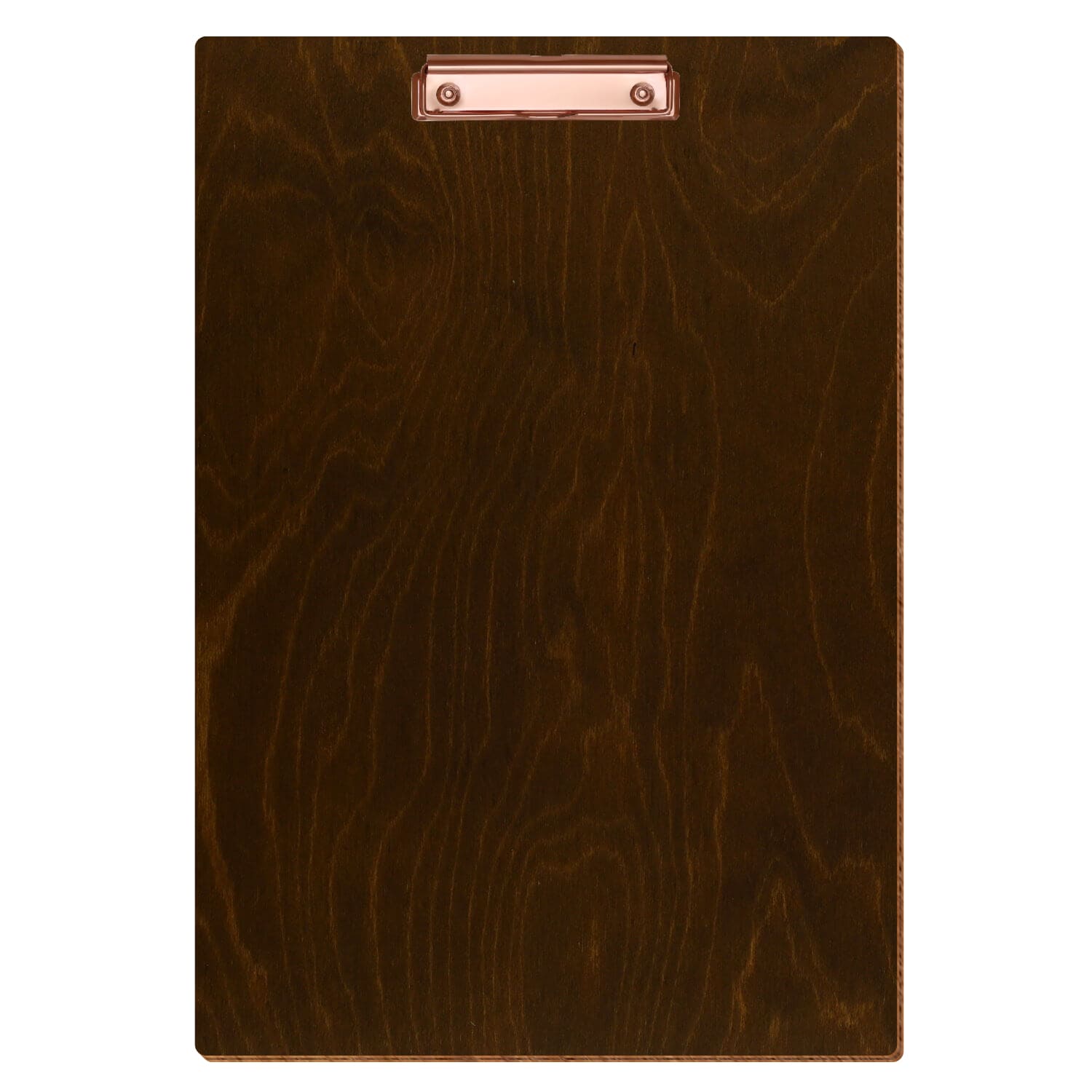 Klemmbrett Standardform Eiche dunkel A3 hochkant Bügelklemme roségold