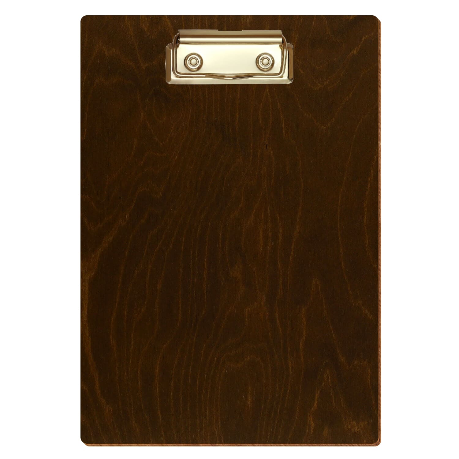 Klemmbrett Standardform Eiche dunkel A5 hochkant Bügelklemme gold