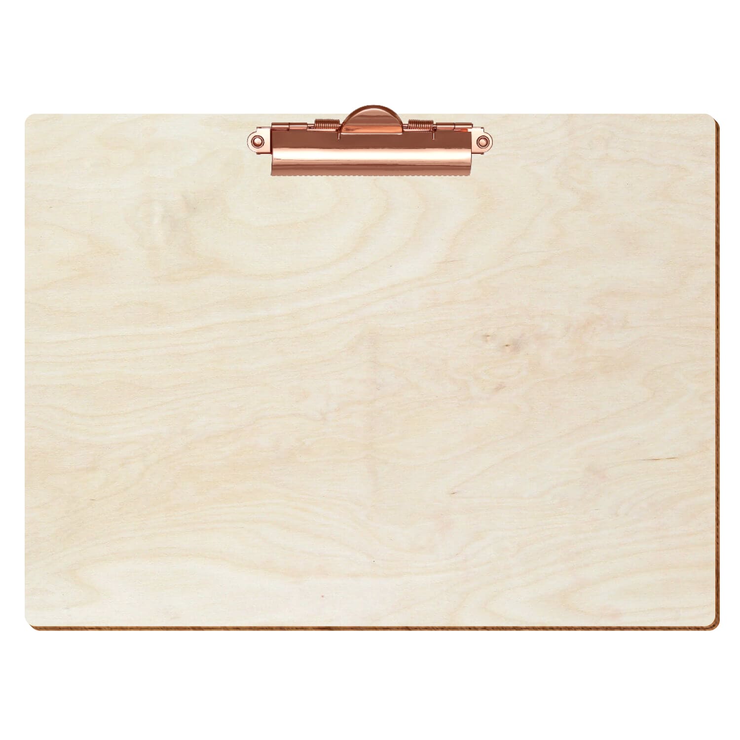 Klemmbrett Standardform Birke natur A4 querkant Zahnklemme roségold