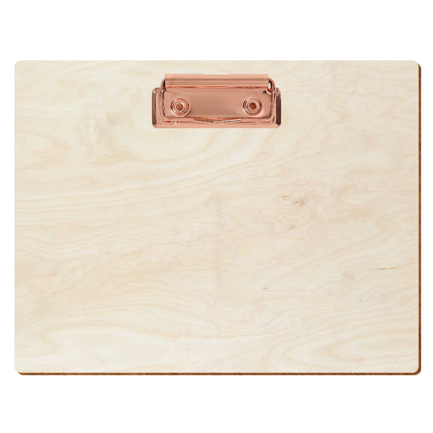 Klemmbrett Standardform Birke natur A5 querkant Bügelklemme roségold