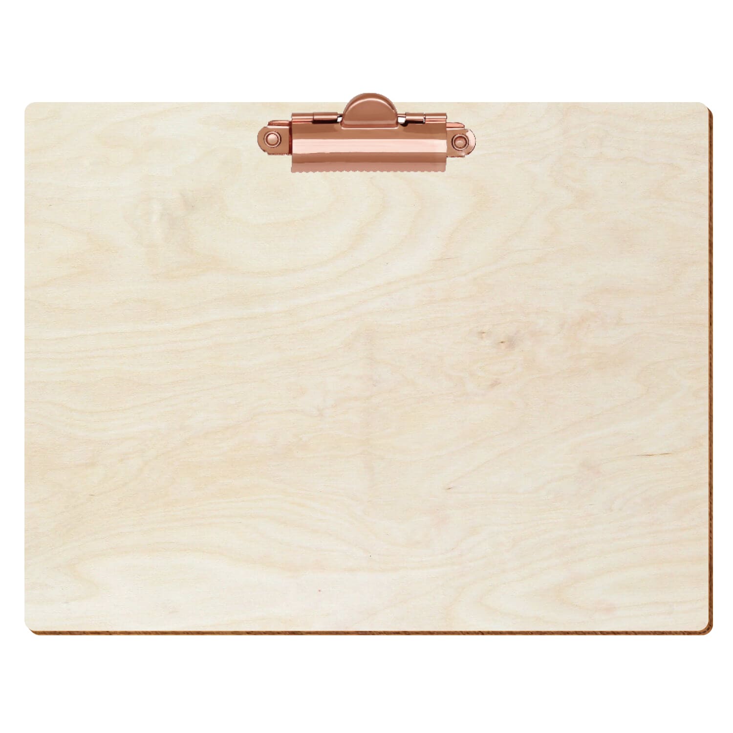 Klemmbrett Standardform Birke natur A5 querkant Zahnklemme roségold