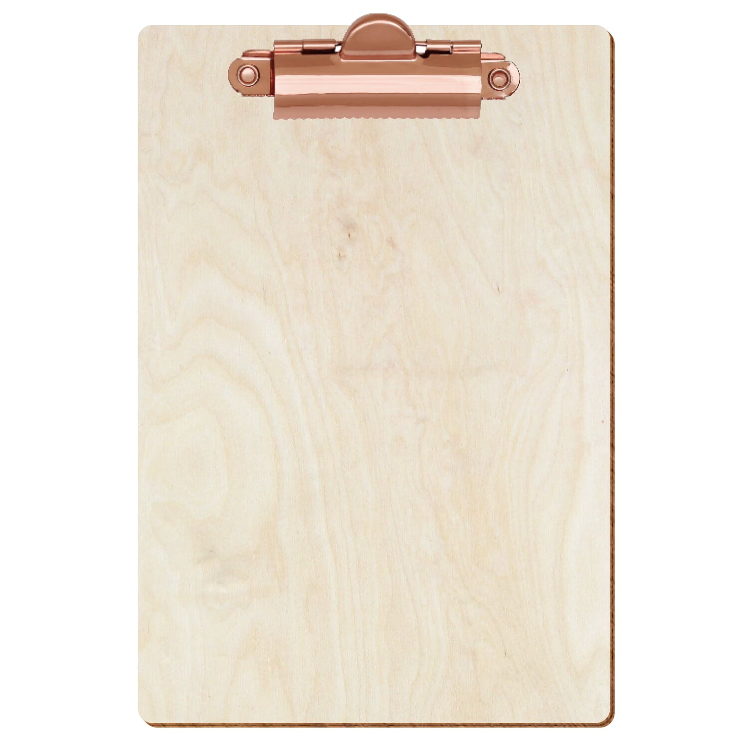 Klemmbrett Standardform Birke natur A6 hochkant Zahnklemme roségold