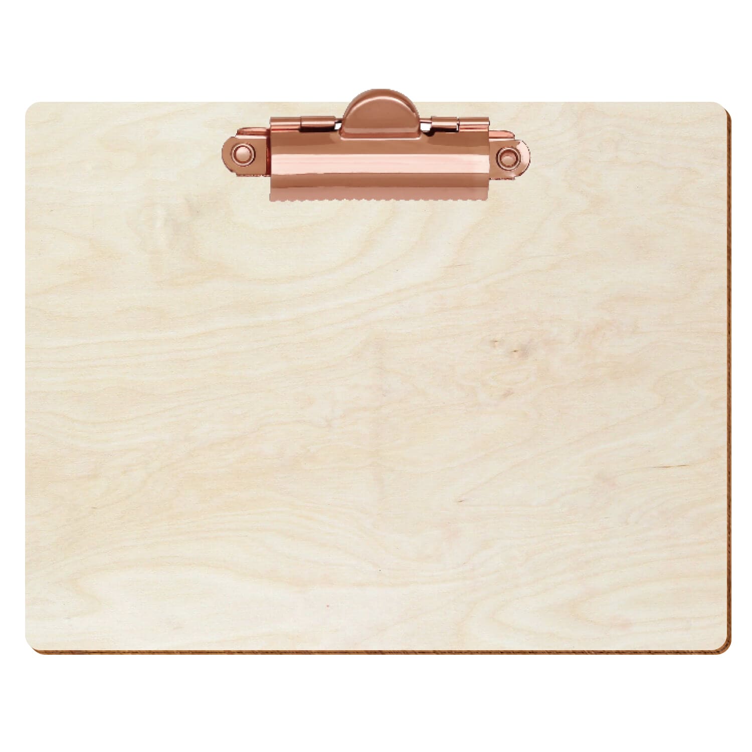 Klemmbrett Standardform Birke natur A6 querkant Zahnklemme roségold