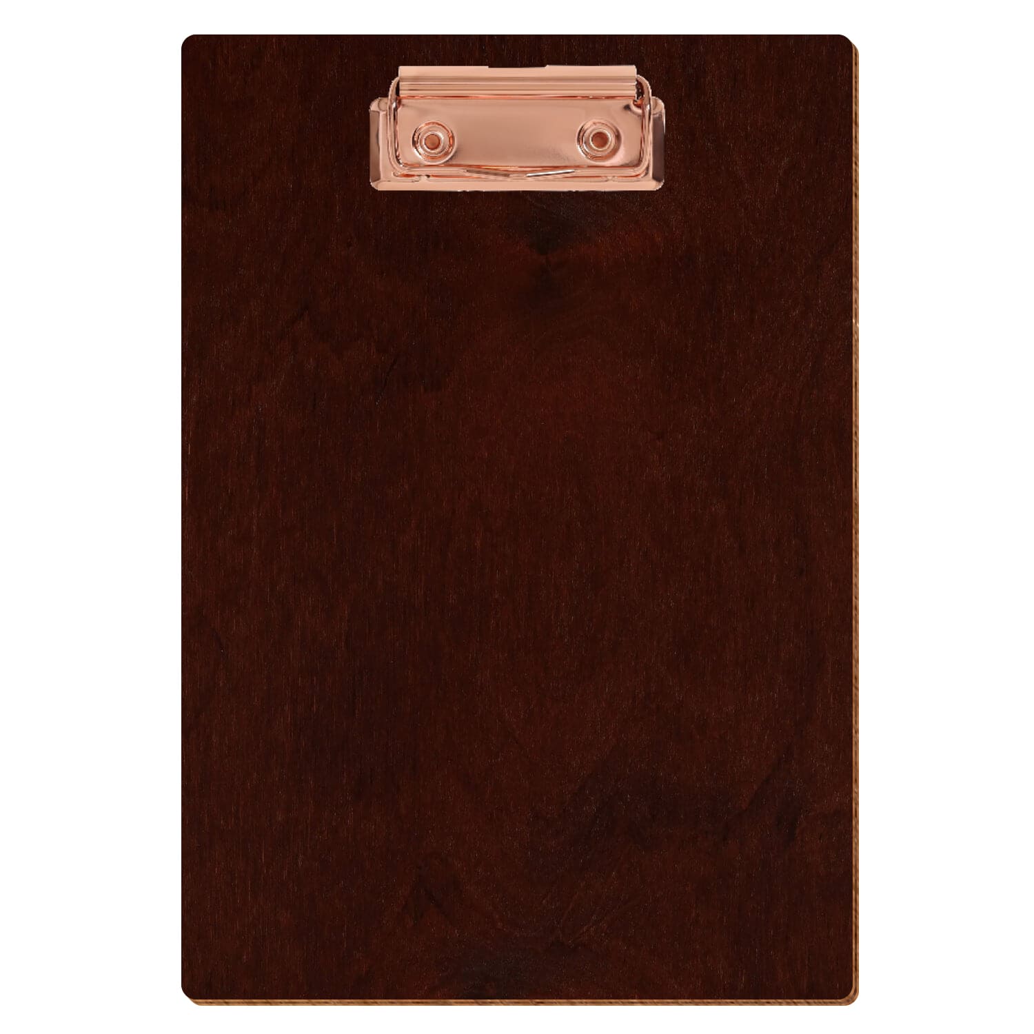Klemmbrett Standardform Nussbaum dunkel A5 hochkant Bügelklemme roségold