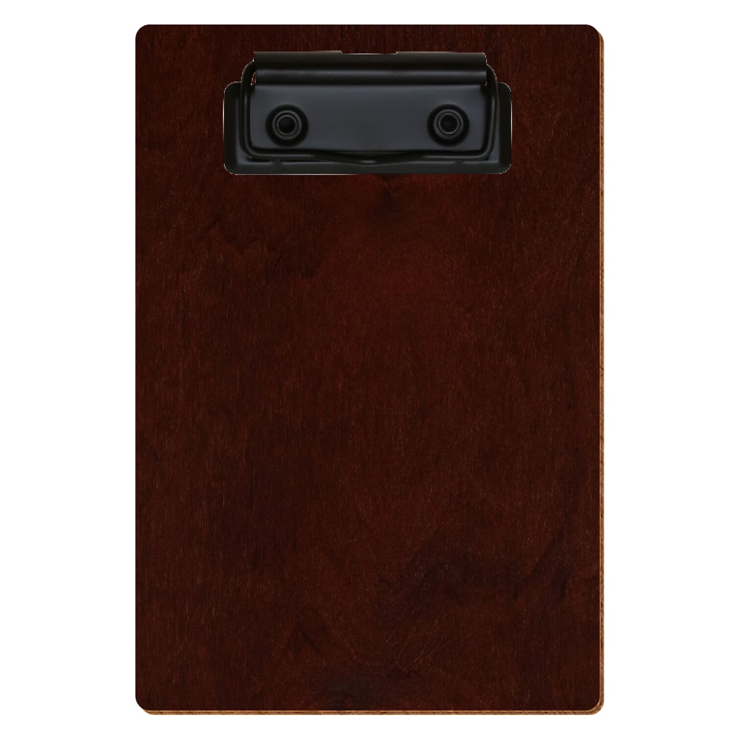 Klemmbrett Standardform Nussbaum dunkel A6 hochkant Bügelklemme schwarz