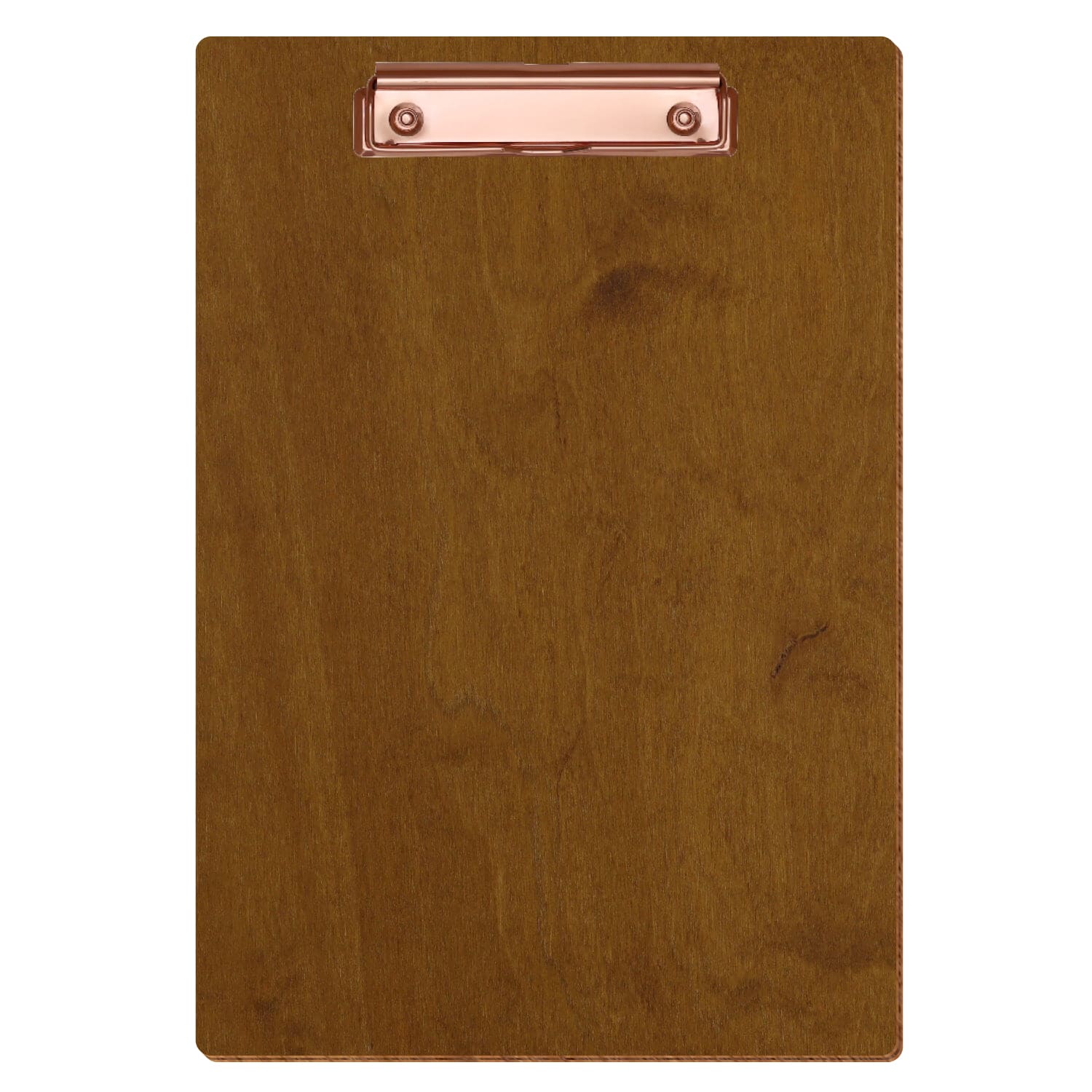 Klemmbrett Standardform Teak A4 hochkant Bügelklemme roségold
