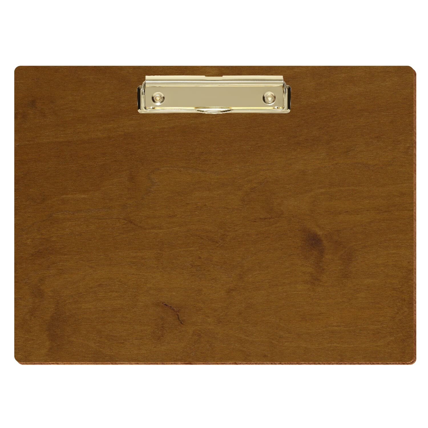 Klemmbrett Standardform Teak A4 querkant Bügelklemme gold