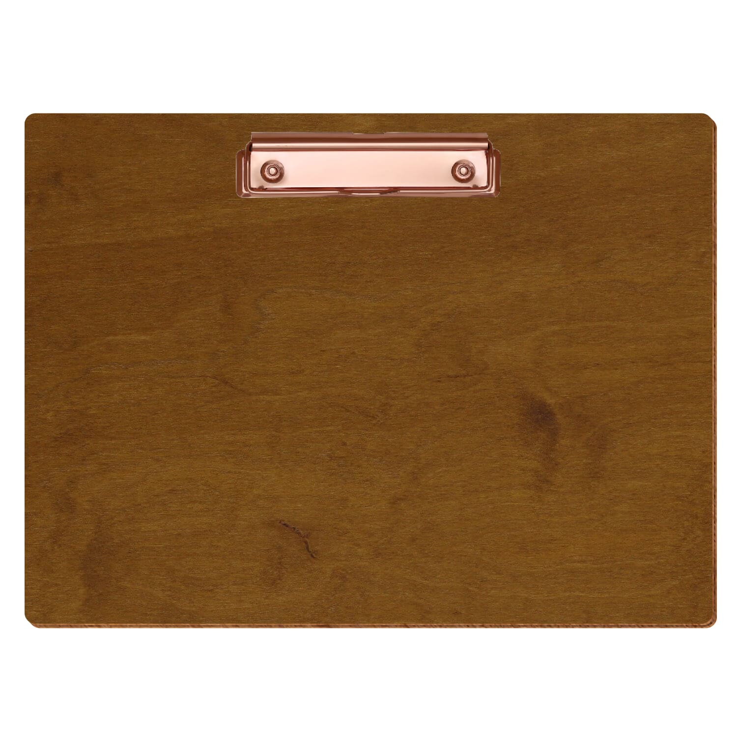 Klemmbrett Standardform Teak A4 querkant Bügelklemme roségold
