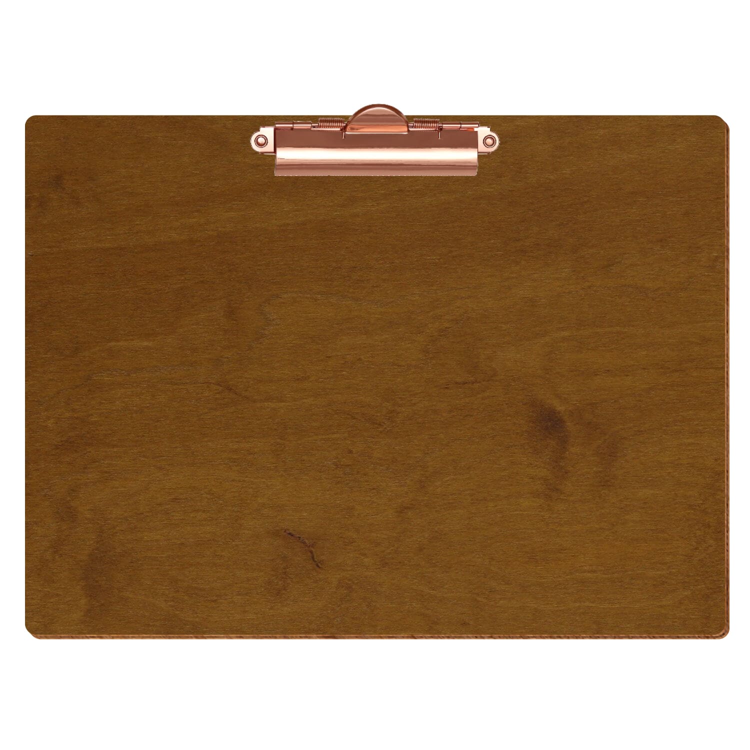 Klemmbrett Standardform Teak A4 querkant Zahnklemme roségold