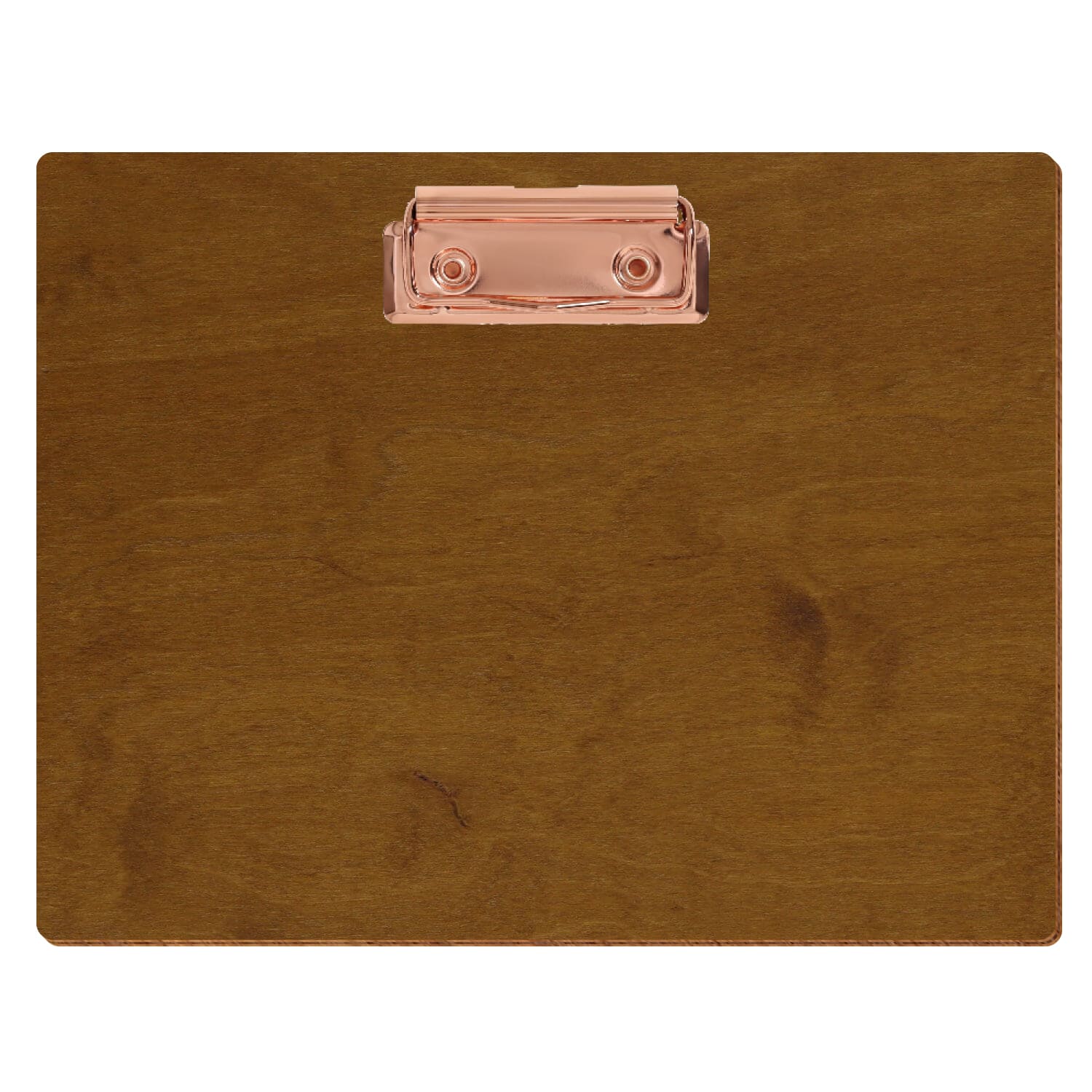 Klemmbrett Standardform Teak A5 querkant Bügelklemme roségold