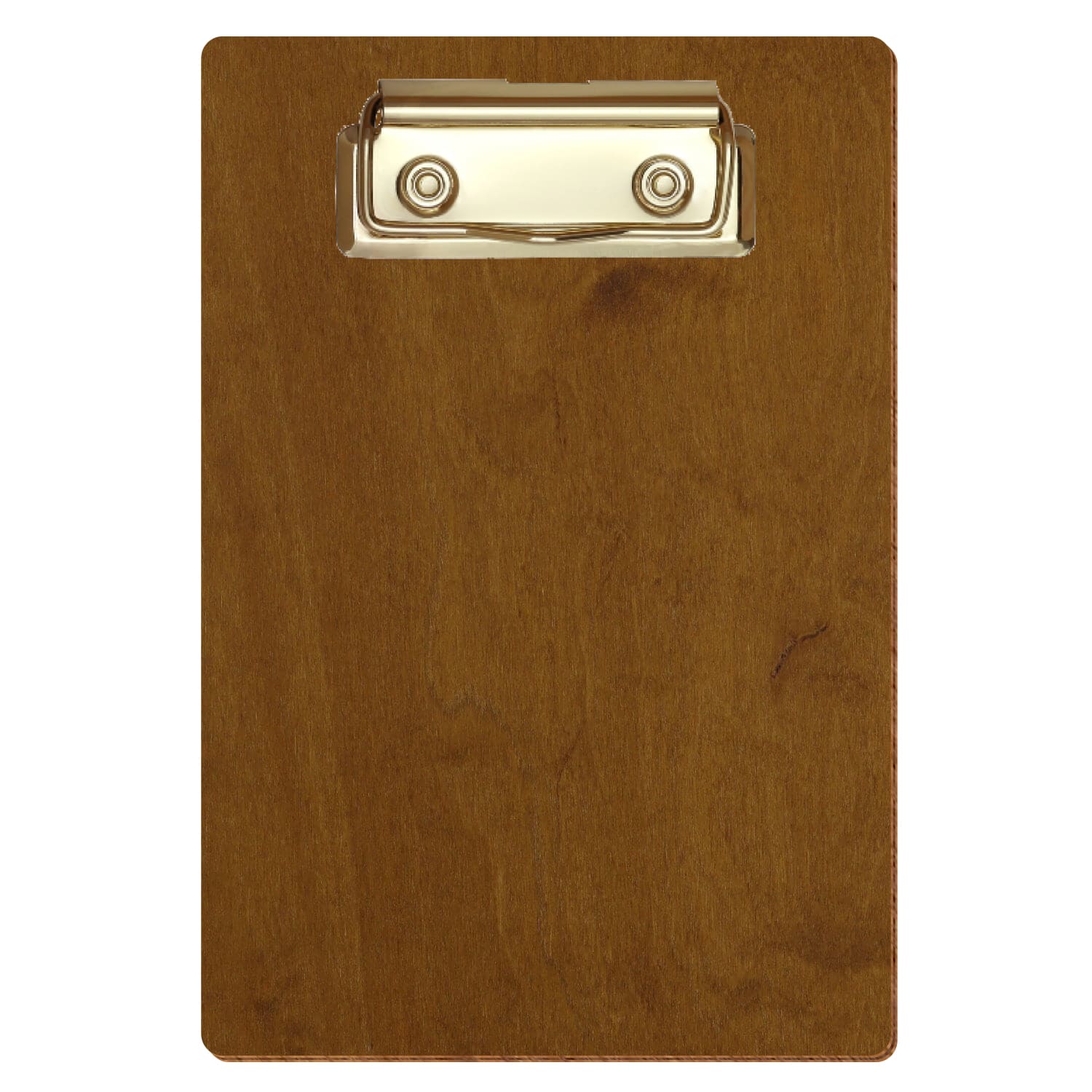 Klemmbrett Standardform Teak A6 hochkant Bügelklemme gold