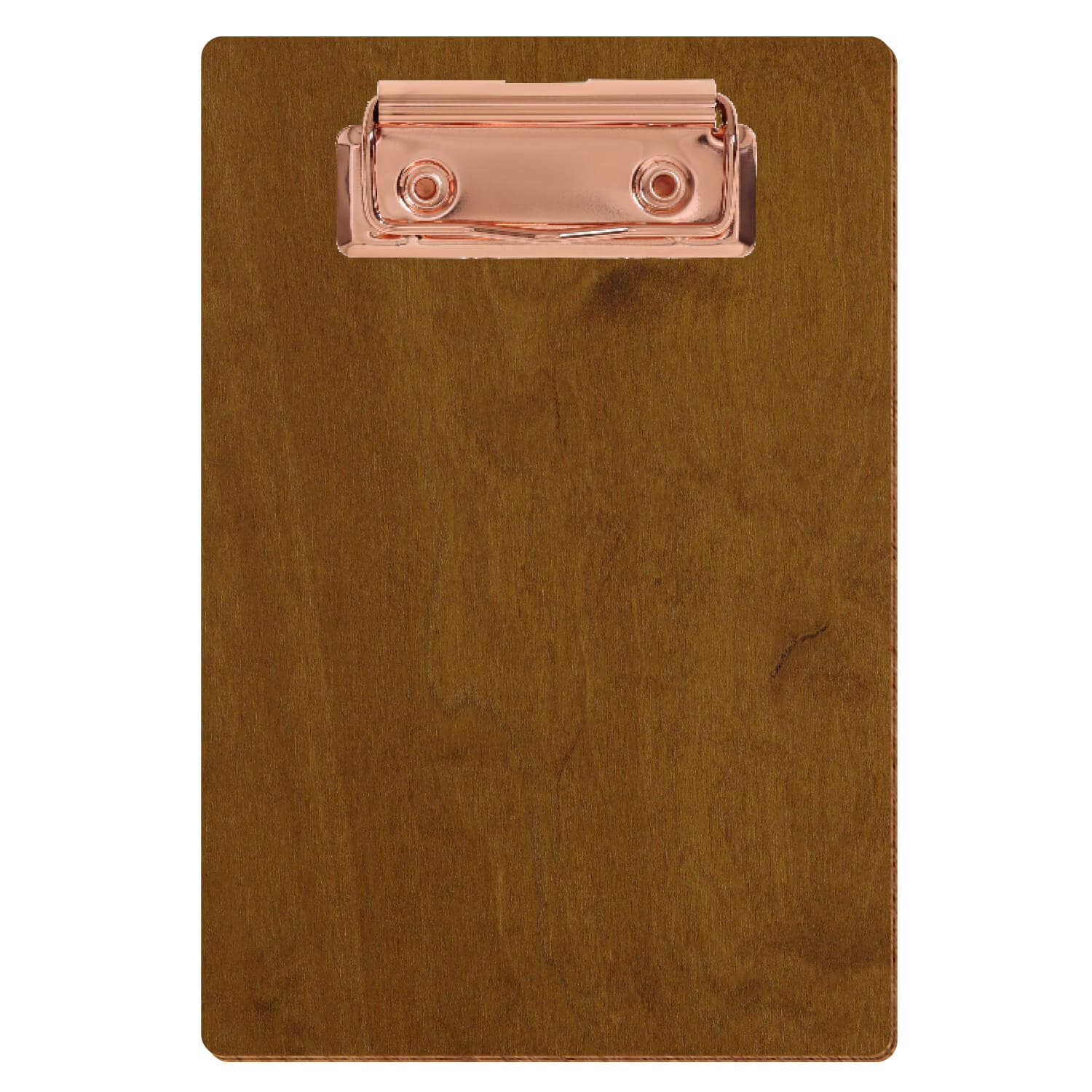 Klemmbrett Standardform Teak A6 hochkant Bügelklemme roségold