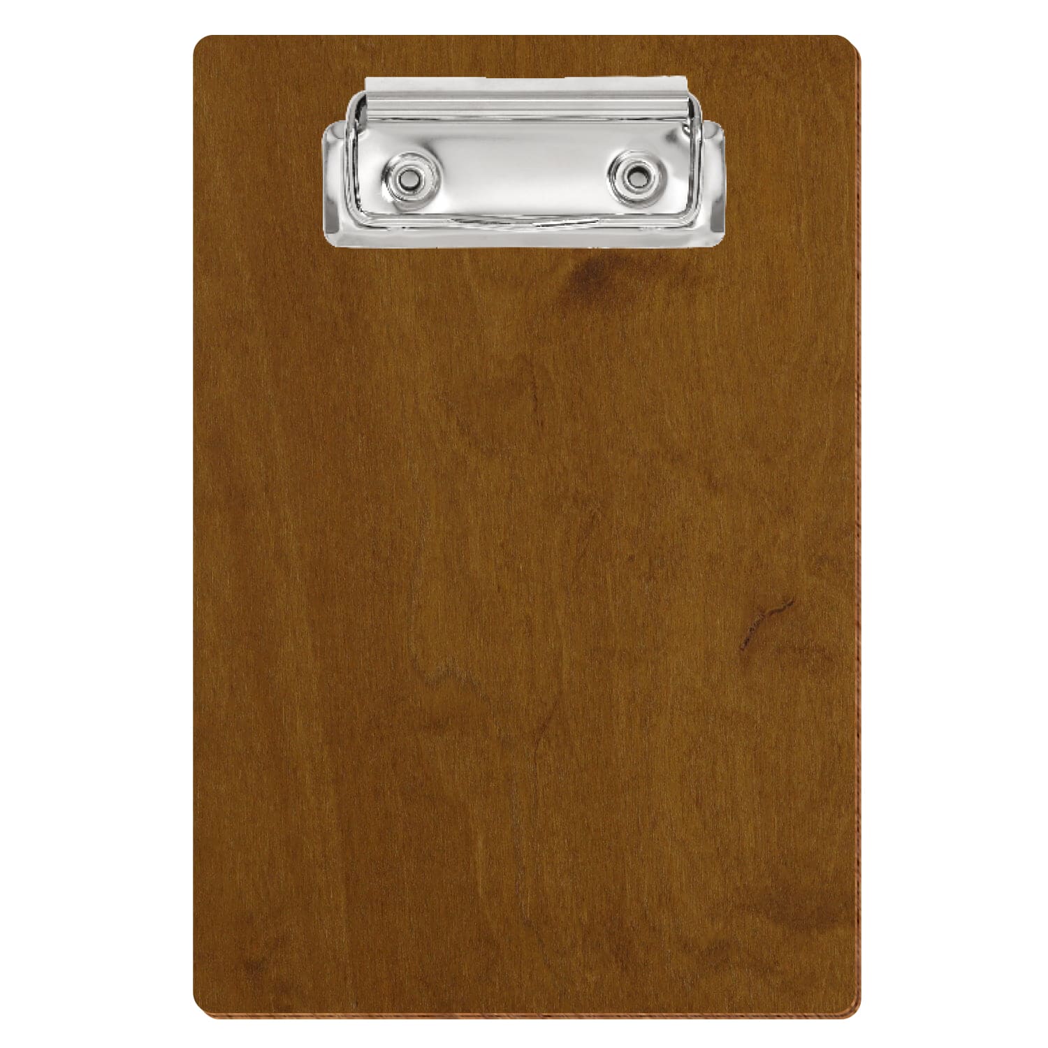 Klemmbrett Standardform Teak A6 hochkant Bügelklemme silber