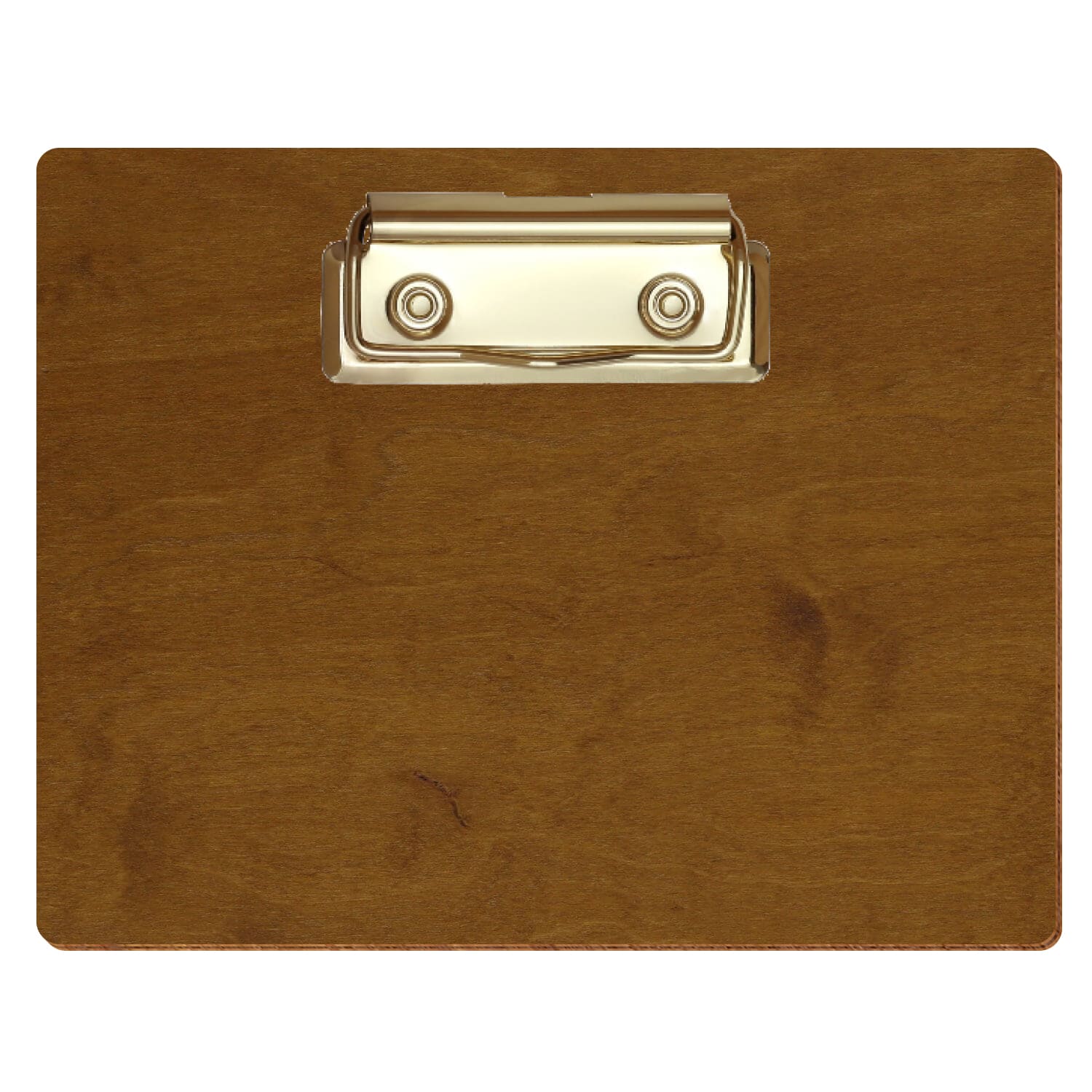 Klemmbrett Standardform Teak A6 querkant Bügelklemme gold