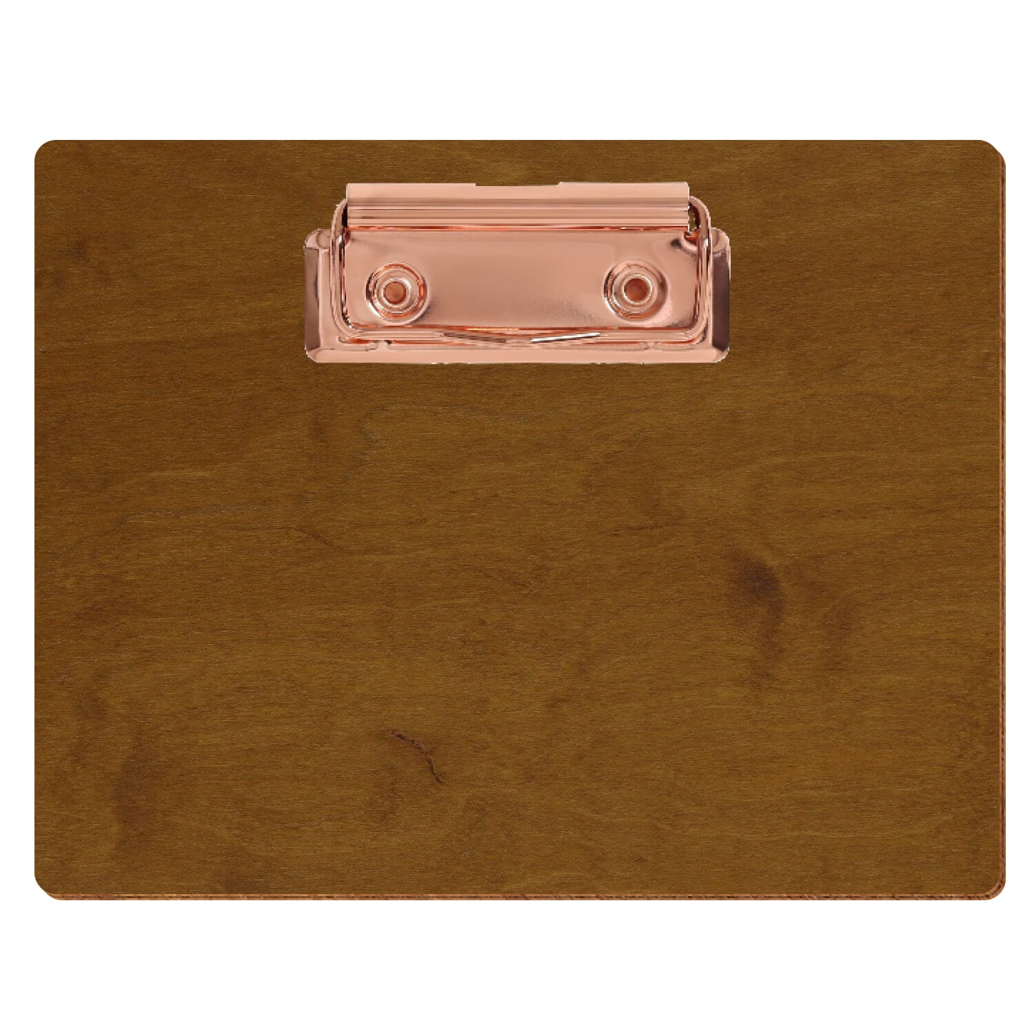 Klemmbrett Standardform Teak A6 querkant Bügelklemme roségold