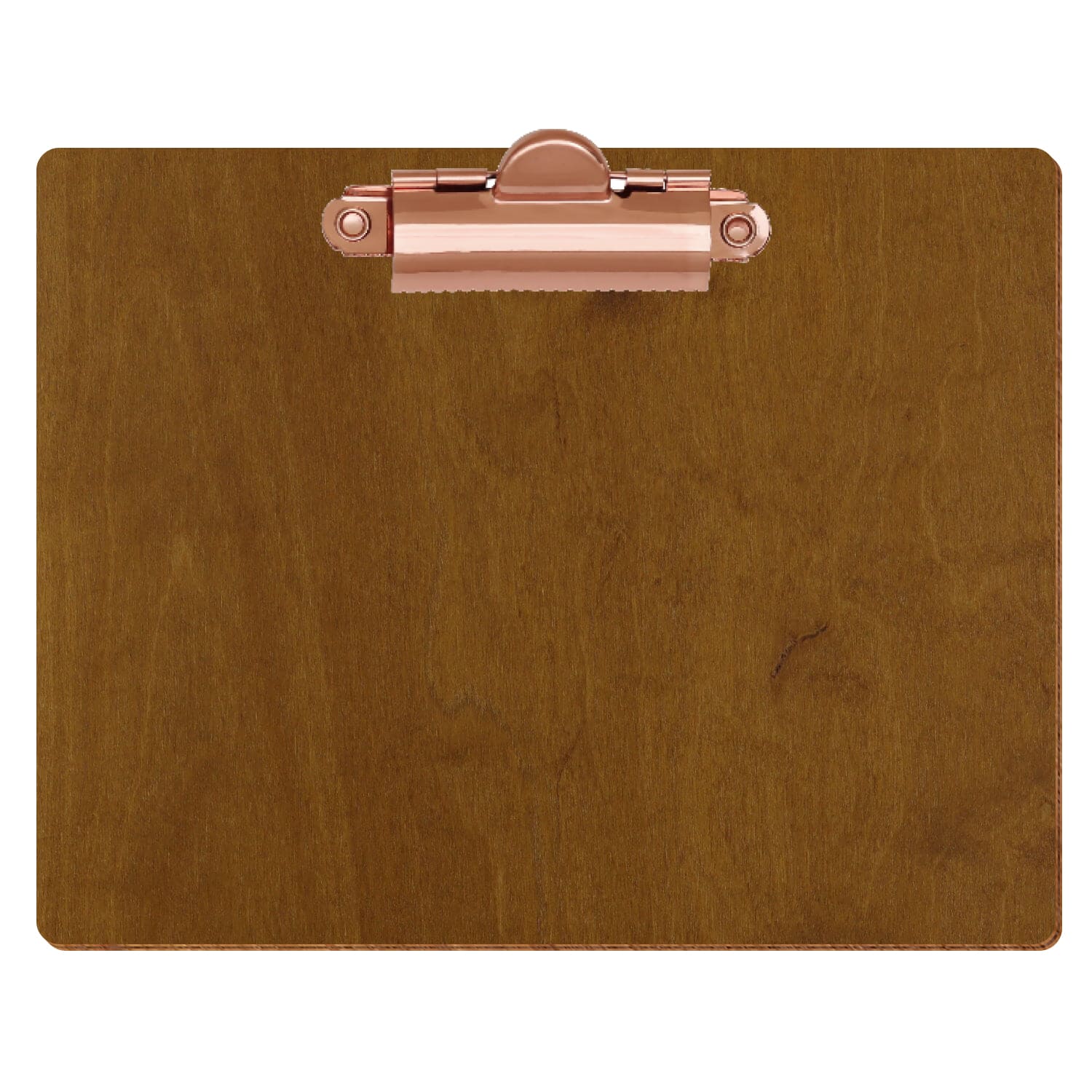 Klemmbrett Standardform Teak A6 querkant Zahnklemme roségold