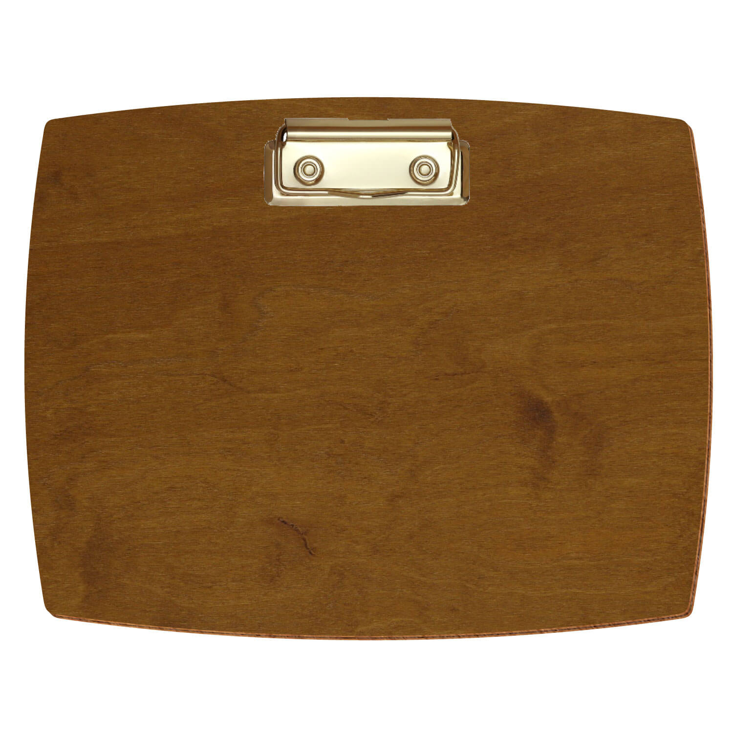 Klemmbrett konvex Teak A5 querkant Bügelklemme gold