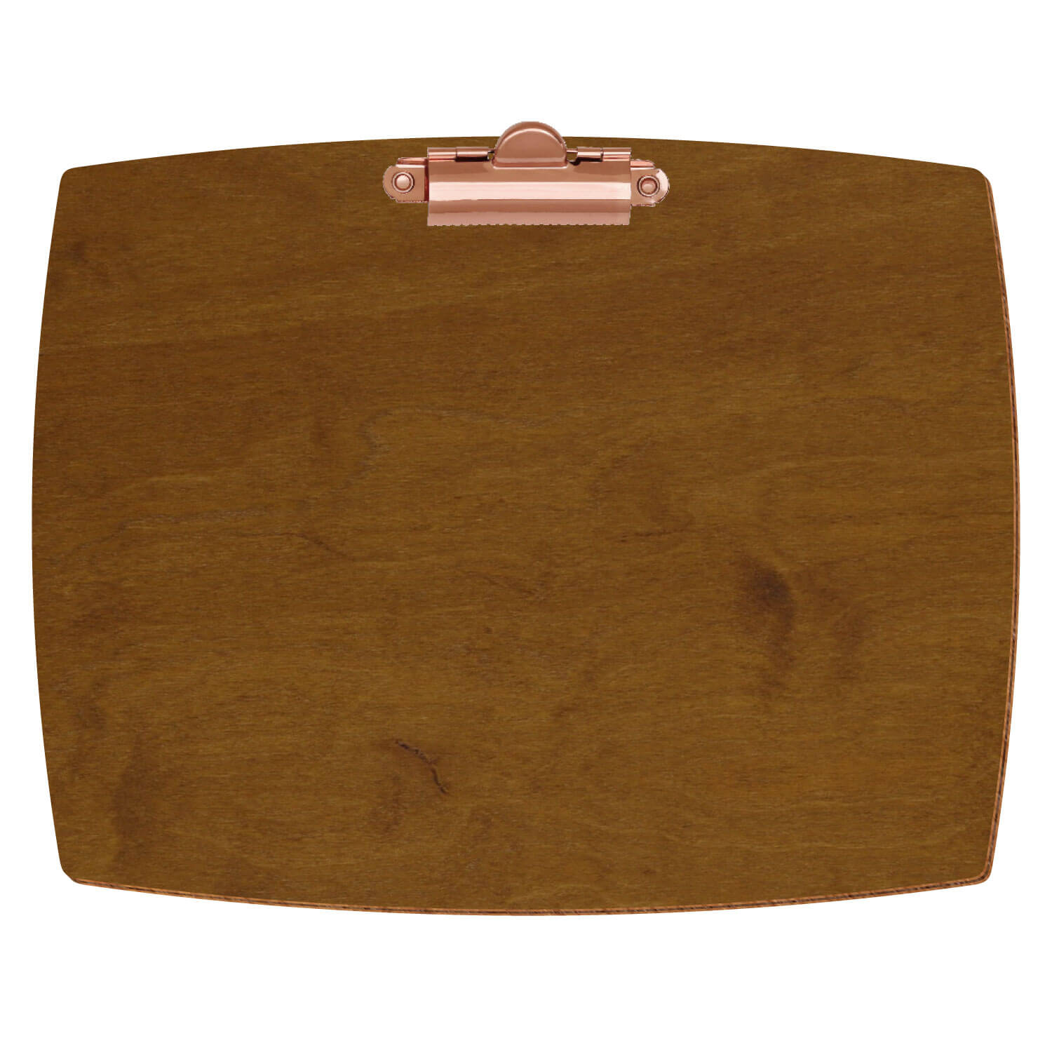 Klemmbrett konvex Teak A5 querkant Zahnklemme roségold