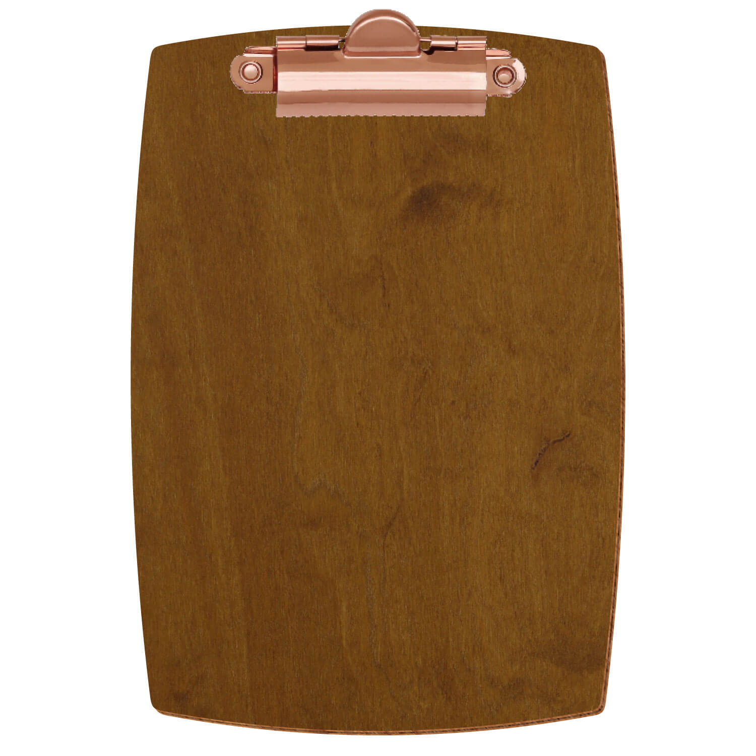Klemmbrett konvex Teak A6 hochkant Zahnklemme roségold