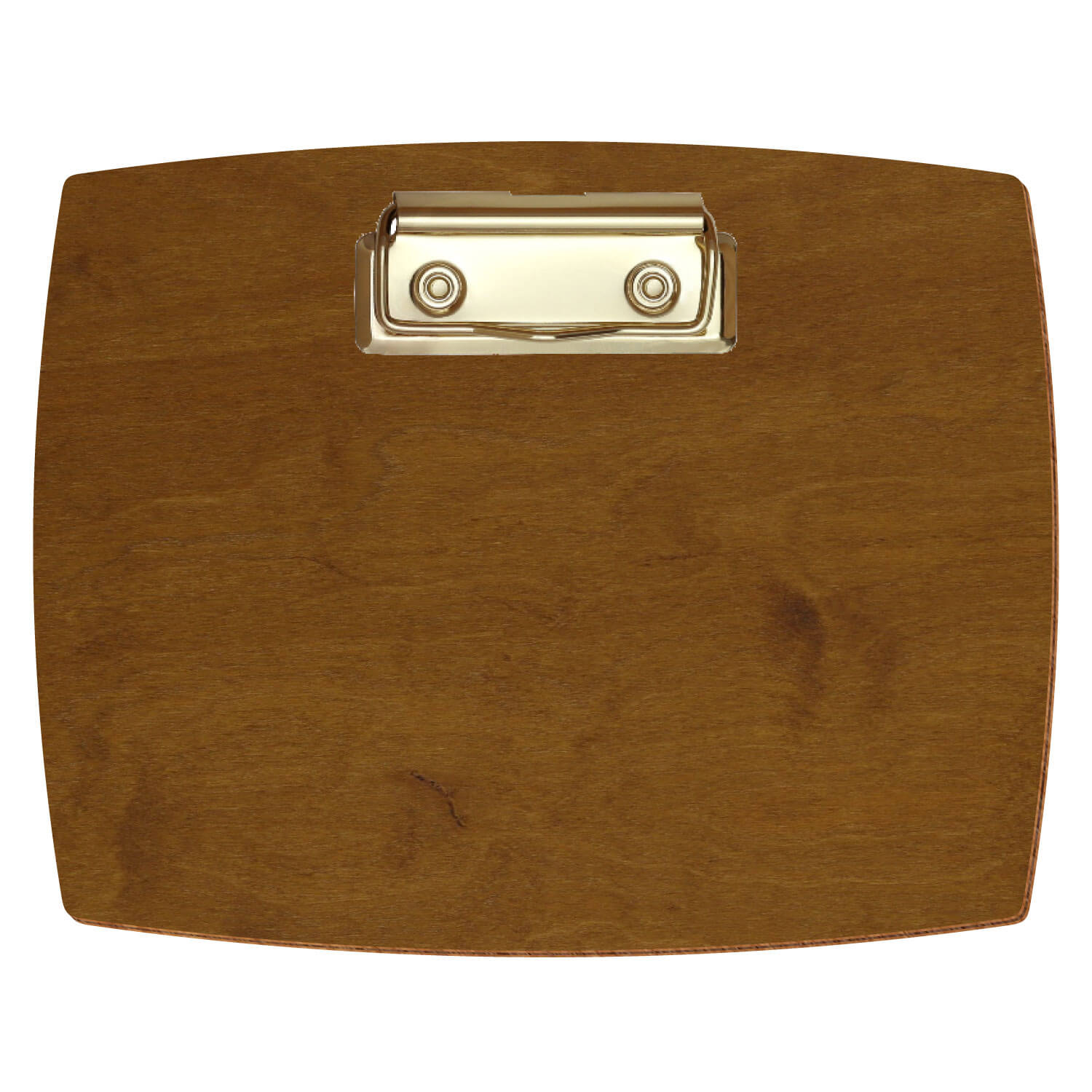 Klemmbrett konvex Teak A6 querkant Bügelklemme gold