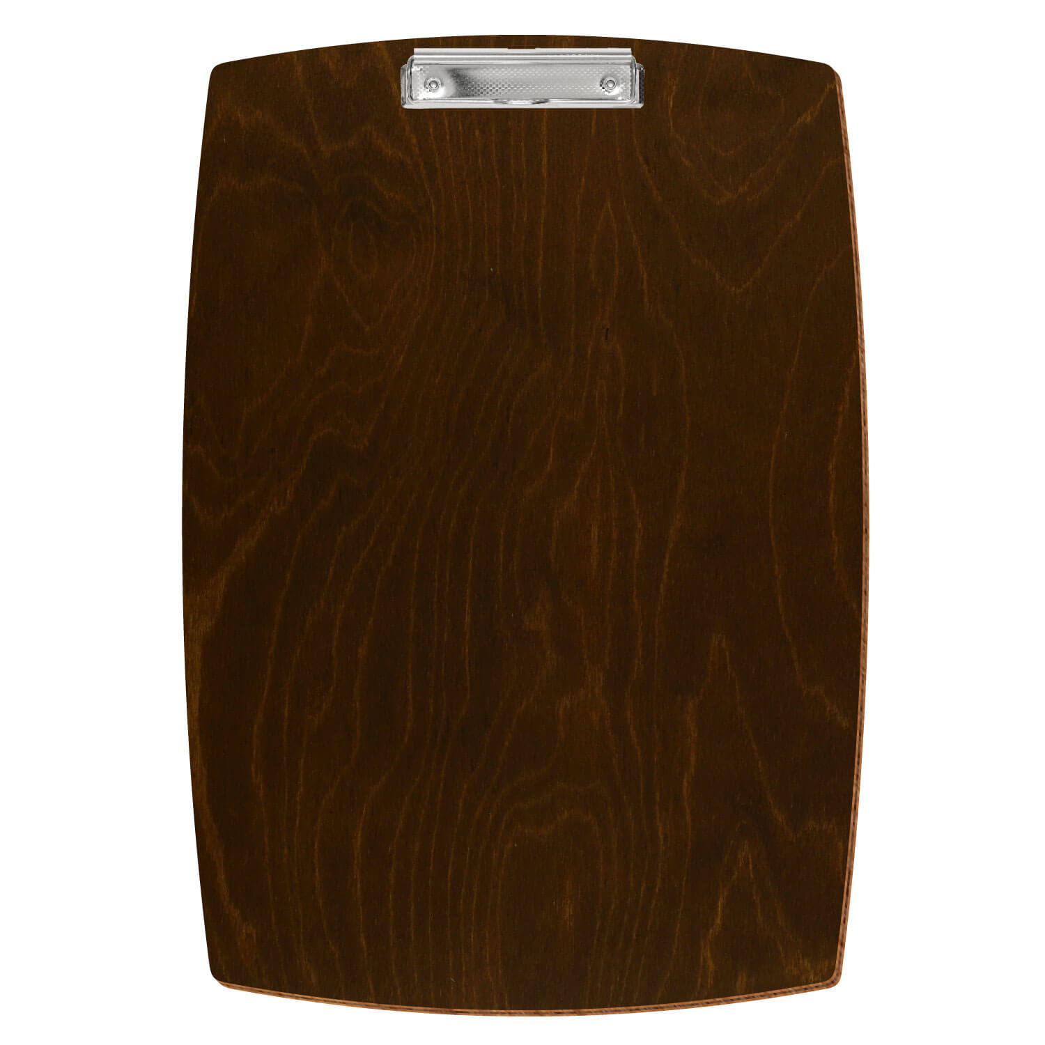 Bütic Holz-Klemmbrett konvex -Farbe Eiche dunkel- A3 hochkant mit carbon-silberner Bügelklemme