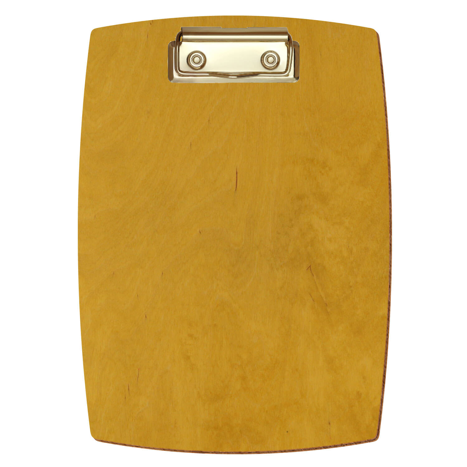 Bütic Holz-Klemmbrett konvex -Farbe Eiche hell- A5 hochkant mit goldener Bügelklemme