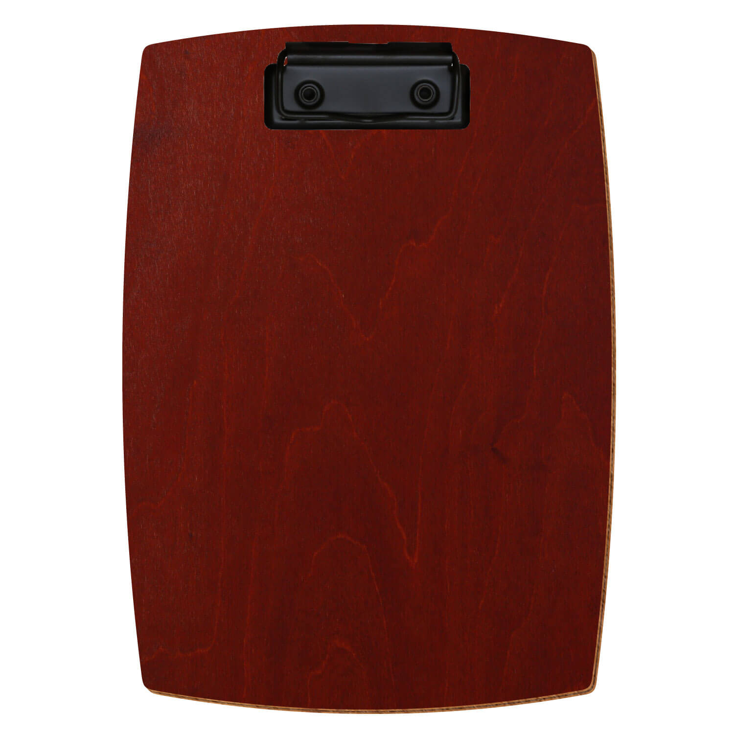 Bütic Holz-Klemmbrett konvex-Farbe Kirschbaum dunkel- A5 hochkant mit schwarzer Bügelklemme
