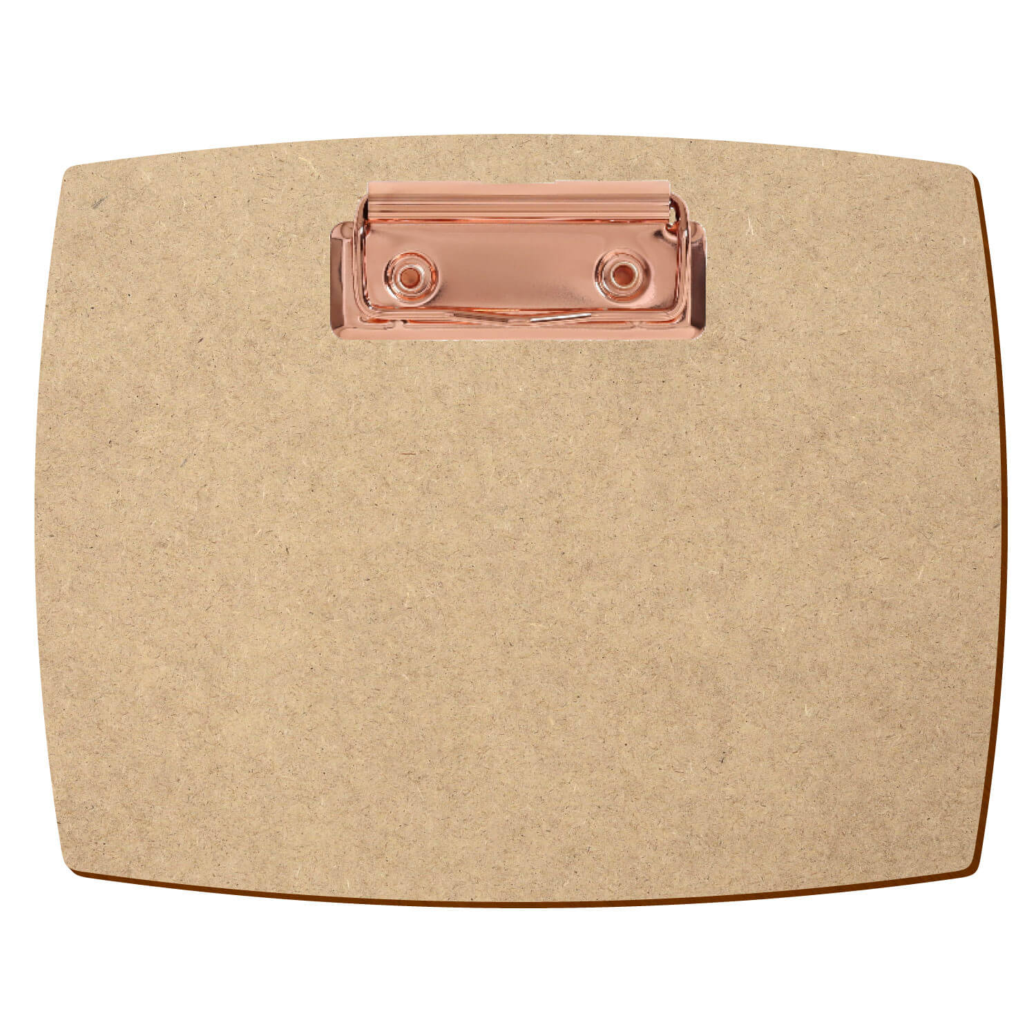 Bütic Holz MDF/HDF Klemmbrett konvex in A6 querkant mit roségoldener Bügelklemme