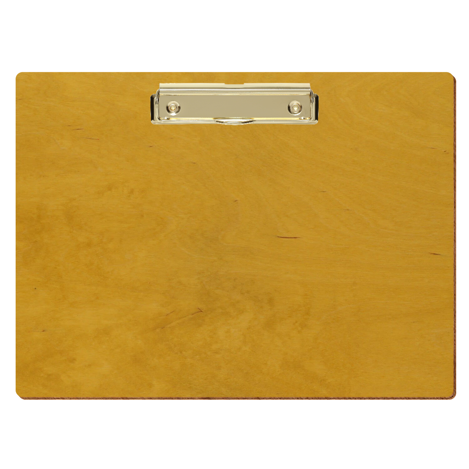 Klemmbrett Standardform Eiche hell A4 querkant Bügelklemme gold