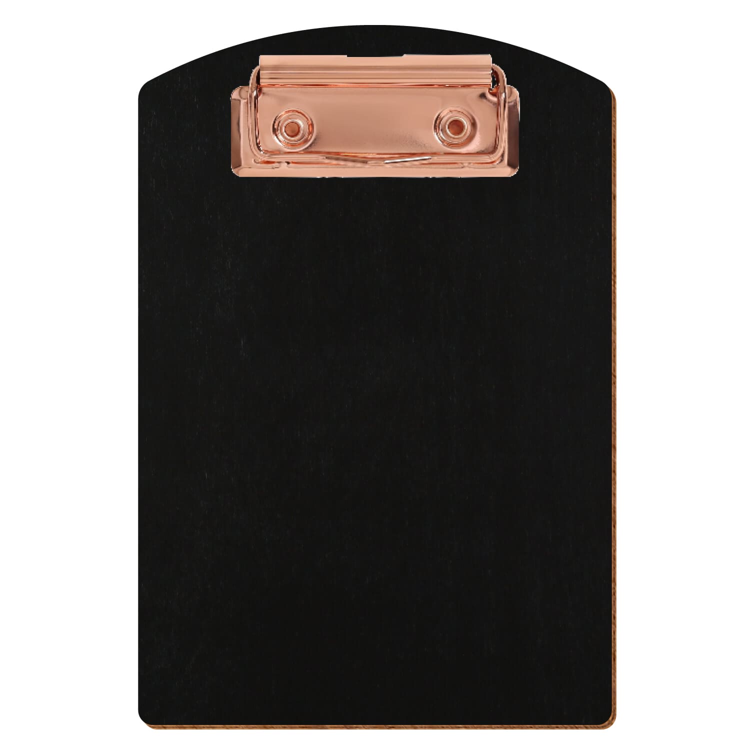 Klemmbrett Segmentform Schwarz A6 hochkant Bügelklemme roségold