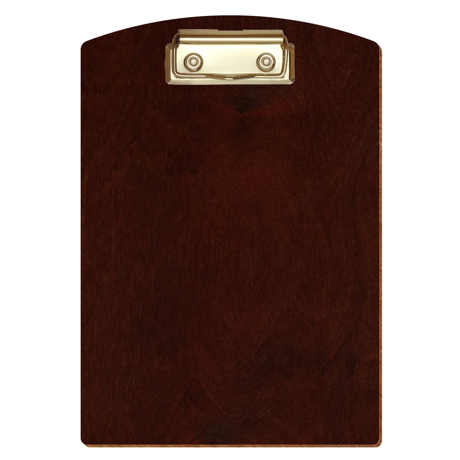 Klemmbrett Segmentform Nussbaum dunkel A5 hochkant Bügelklemme gold