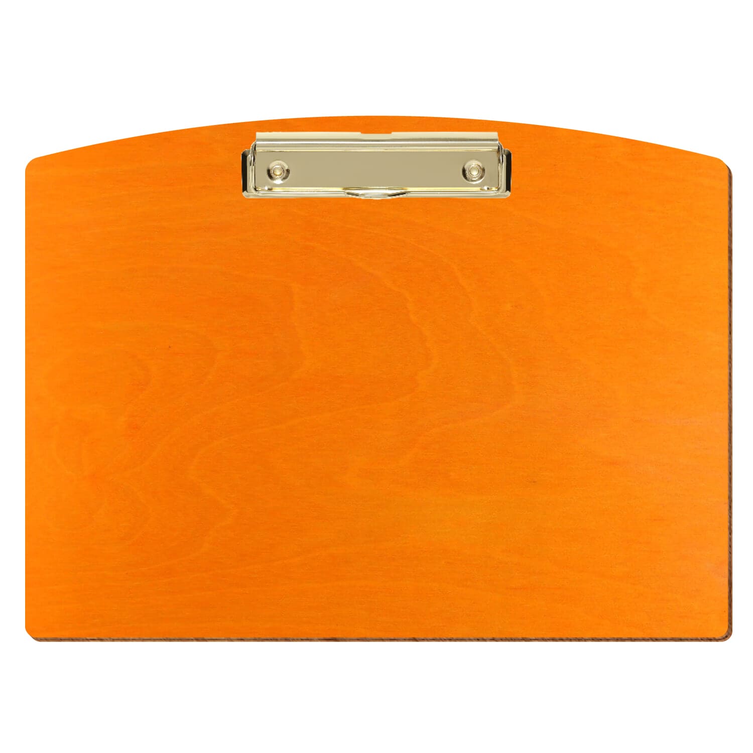 Klemmbrett Segmentform Orange A4 querkant Bügelklemme gold