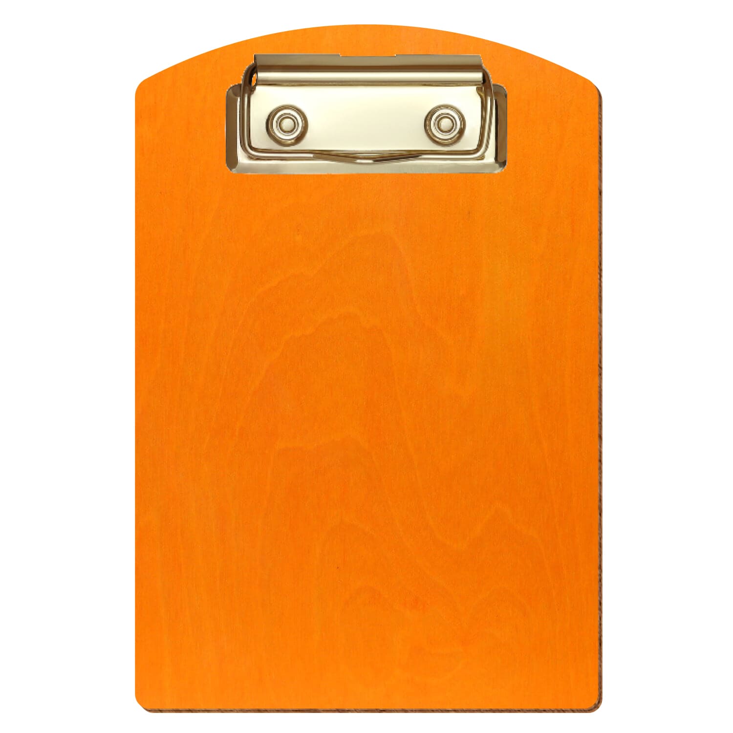 Klemmbrett Segmentform Orange A6 hochkant Bügelklemme gold