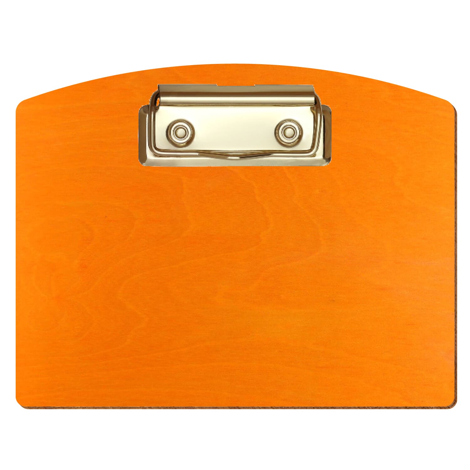 Klemmbrett Segmentform Orange A6 querkant Bügelklemme gold