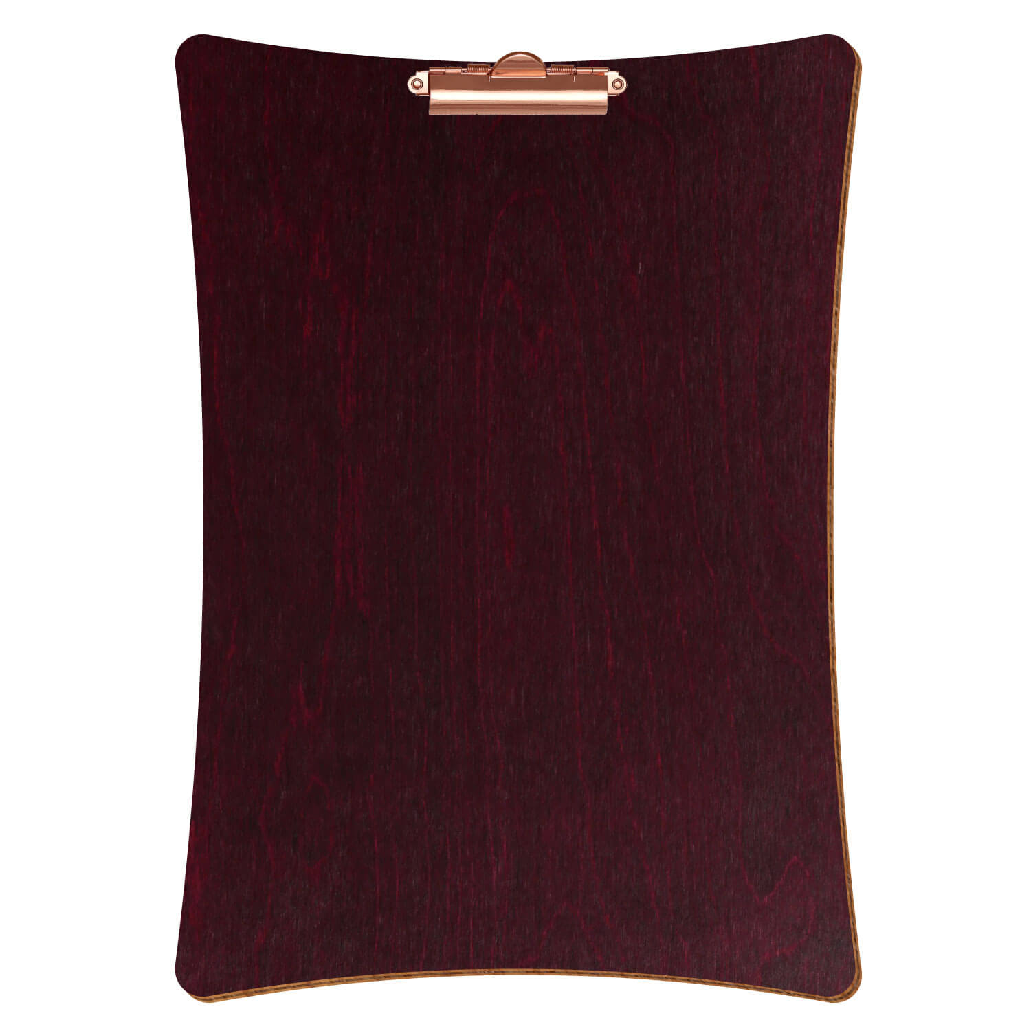 Bütic Holz-Klemmbrett konkav -violett- A3 hochkant mit roségoldener Zahnklemme