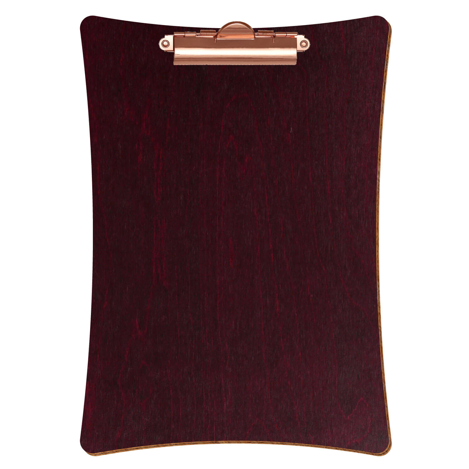 Bütic Holz-Klemmbrett konkav -violett- A4 hochkant mit roségoldener Zahnklemme