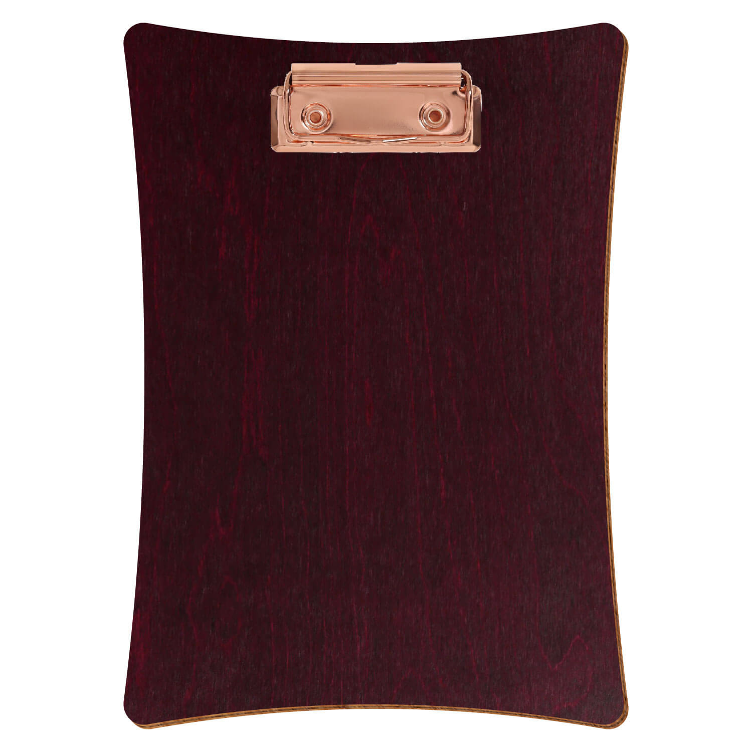 Bütic Holz-Klemmbrett konkav -violett- A5 hochkant mit roségoldener Bügelklemme