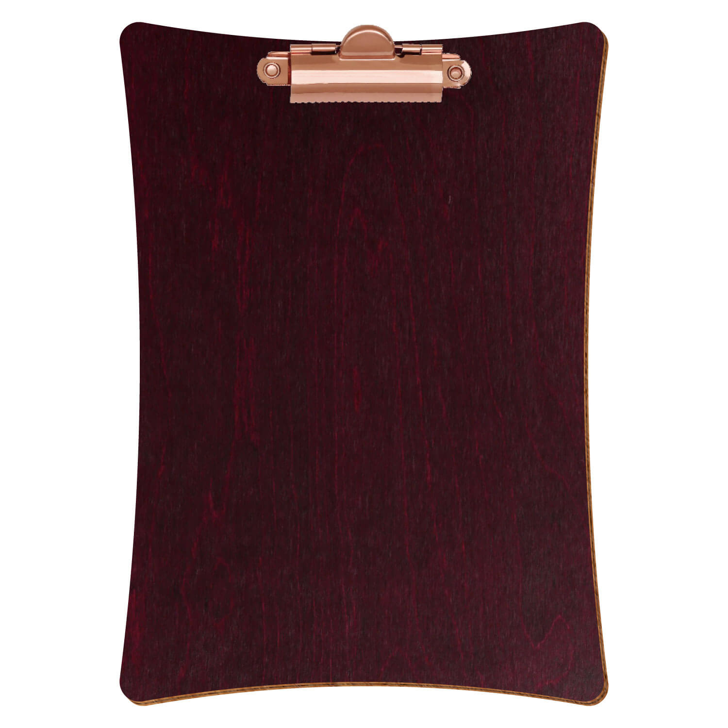 Bütic Holz-Klemmbrett konkav -violett- A5 hochkant mit roségoldener Zahnklemme
