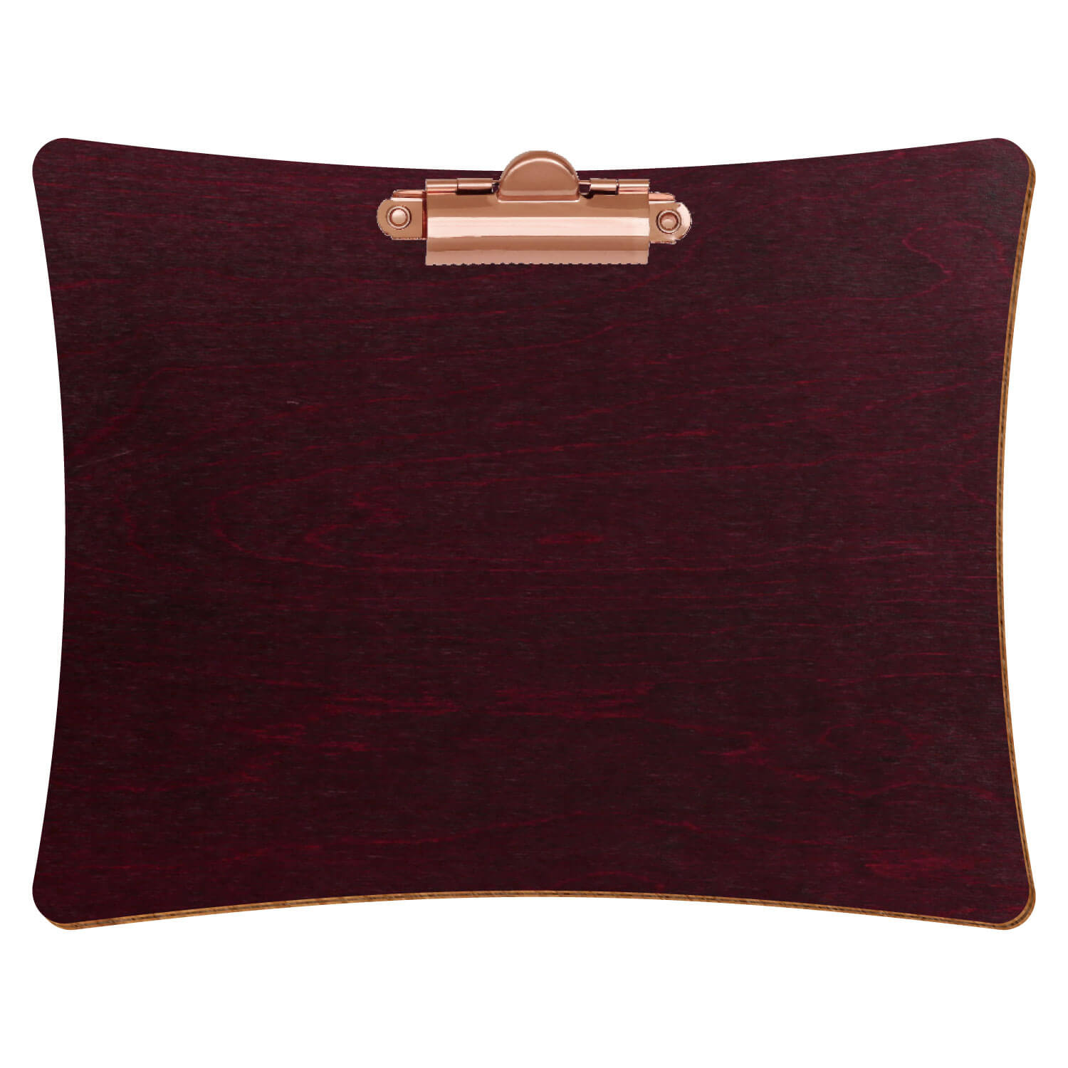 Bütic Holz-Klemmbrett konkav -violett- A5 querkant mit roségoldener Zahnklemme