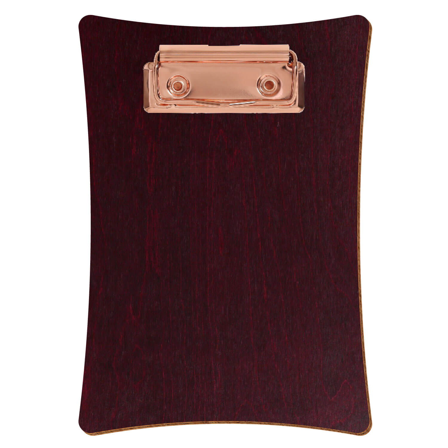 Bütic Holz-Klemmbrett konkav -violett- A6 hochkant mit roségoldener Bügelklemme