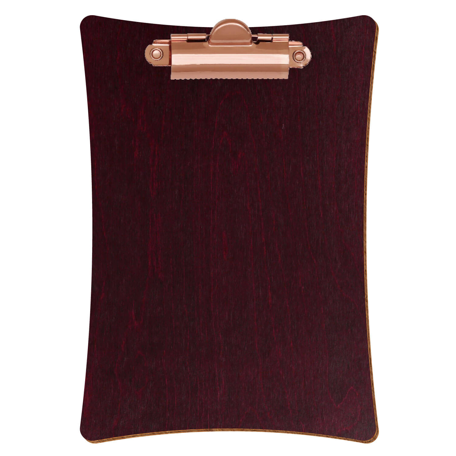 Bütic Holz-Klemmbrett konkav -violett- A6 hochkant mit roségoldener Zahnklemme