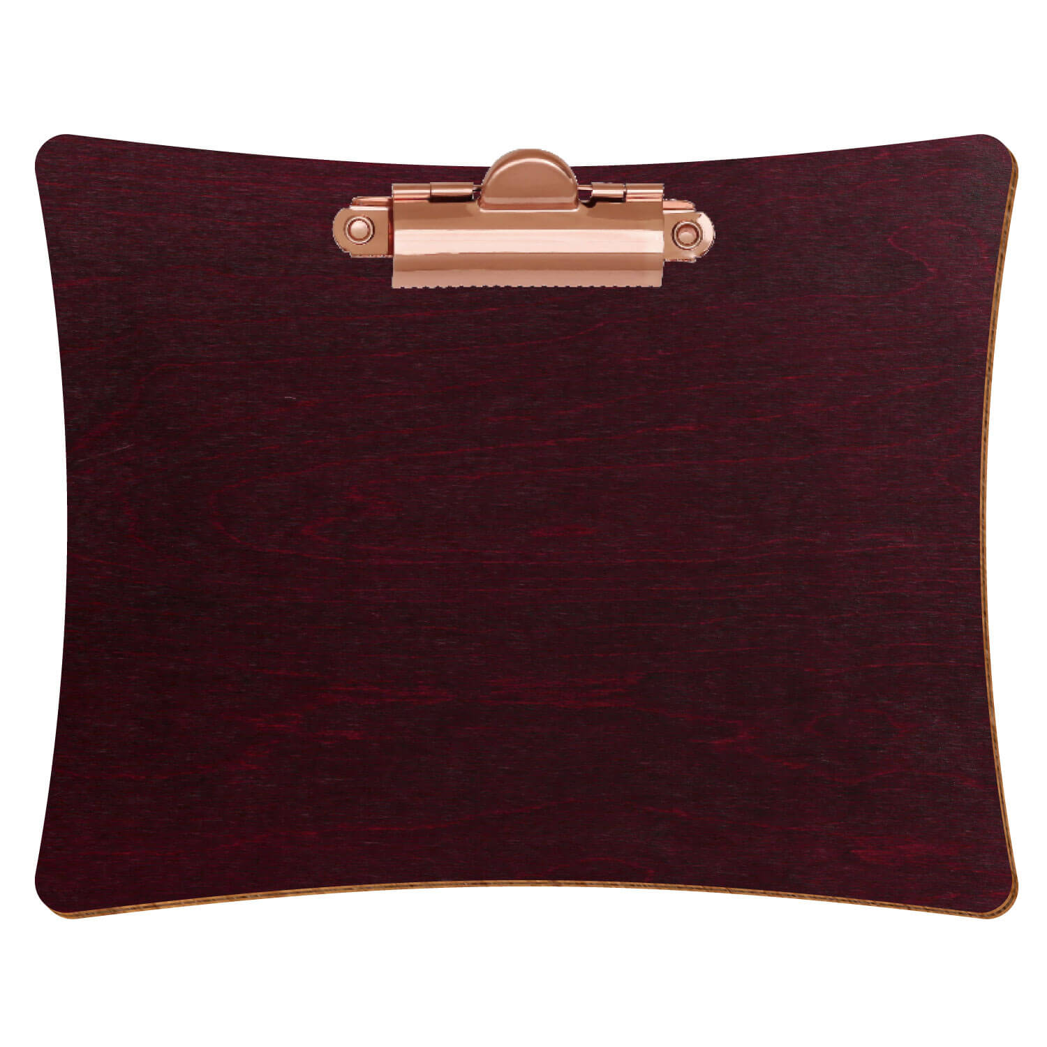 Bütic Holz-Klemmbrett konkav -violett- A6 querkant mit roségoldener Zahnklemme