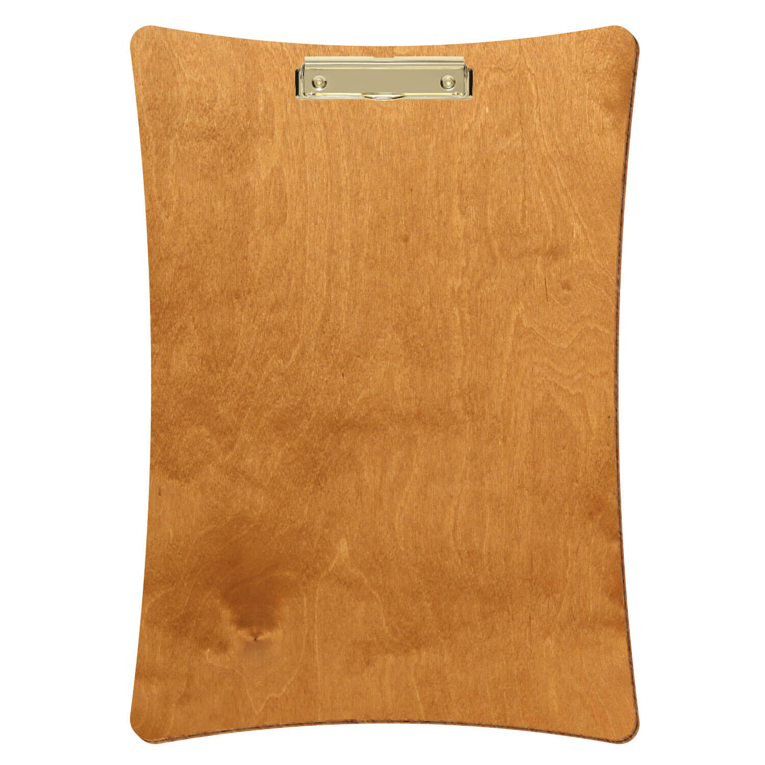 Bütic Holz-Klemmbrett konkav -Farbe Birnbaum- A3 hochkant mit goldener Bügelklemme