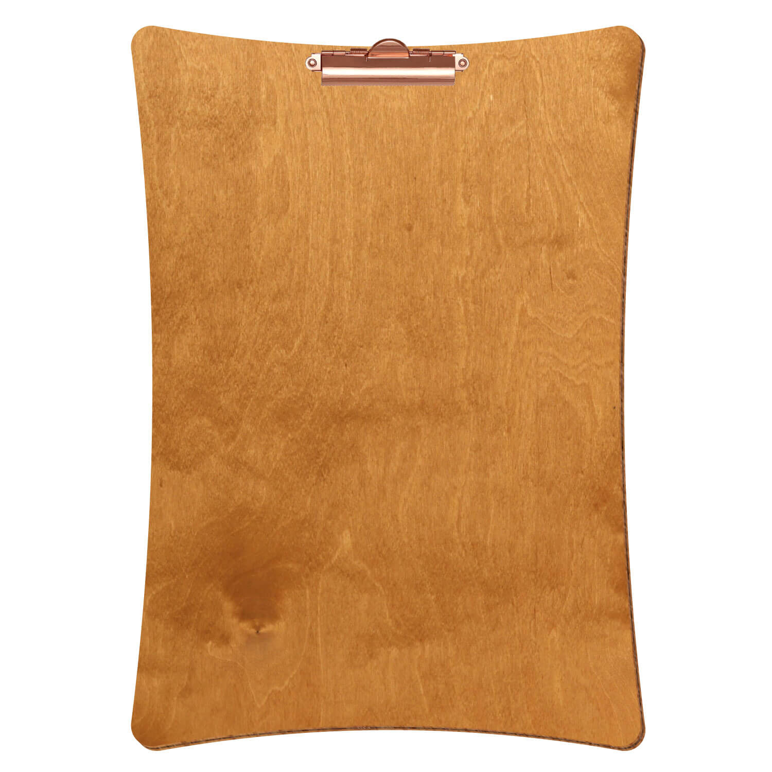Bütic Holz-Klemmbrett konkav -Farbe Birnbaum- A3 hochkant mit roségoldener Zahnklemme